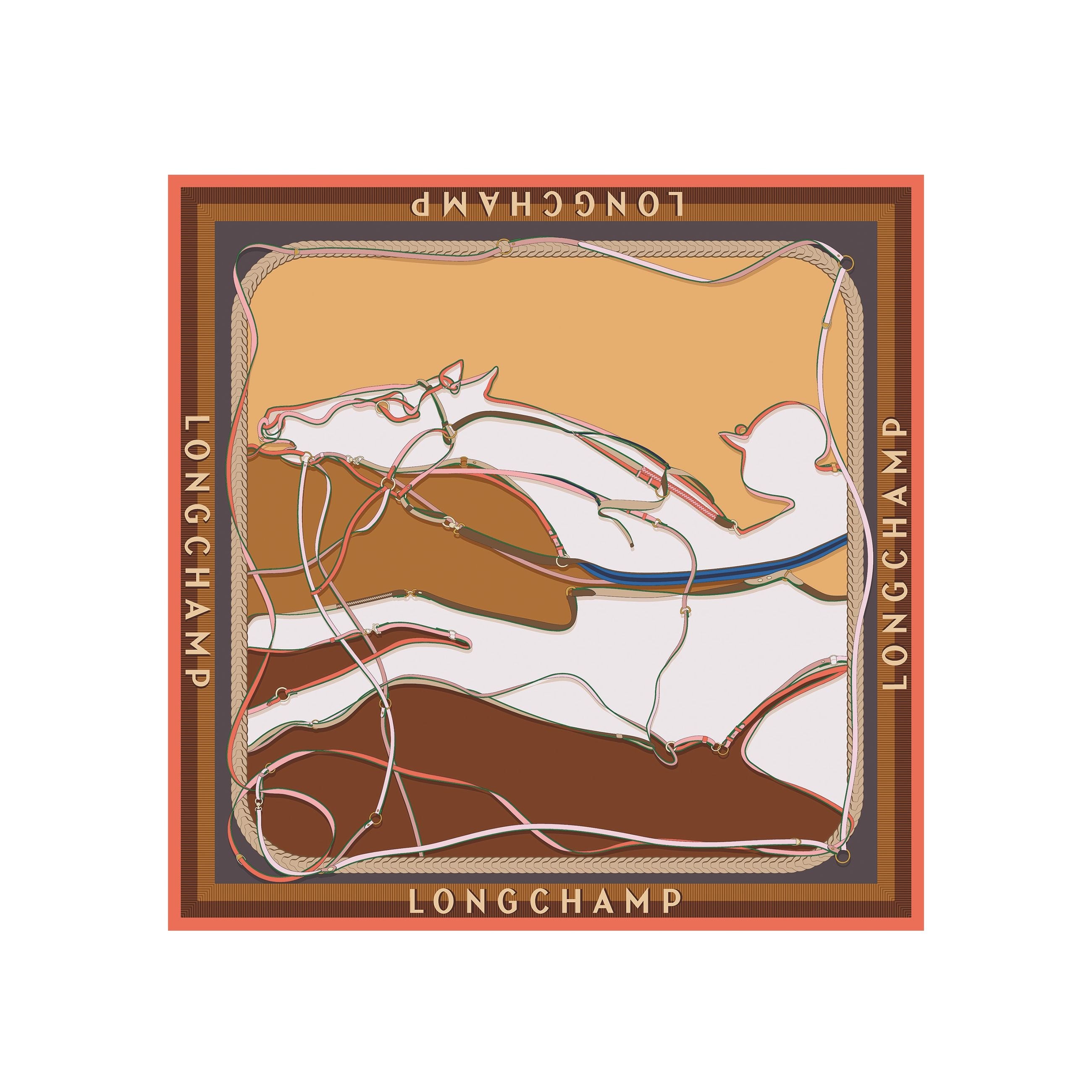 Khăn lụa A toute Allure 90x90cm – Cognac