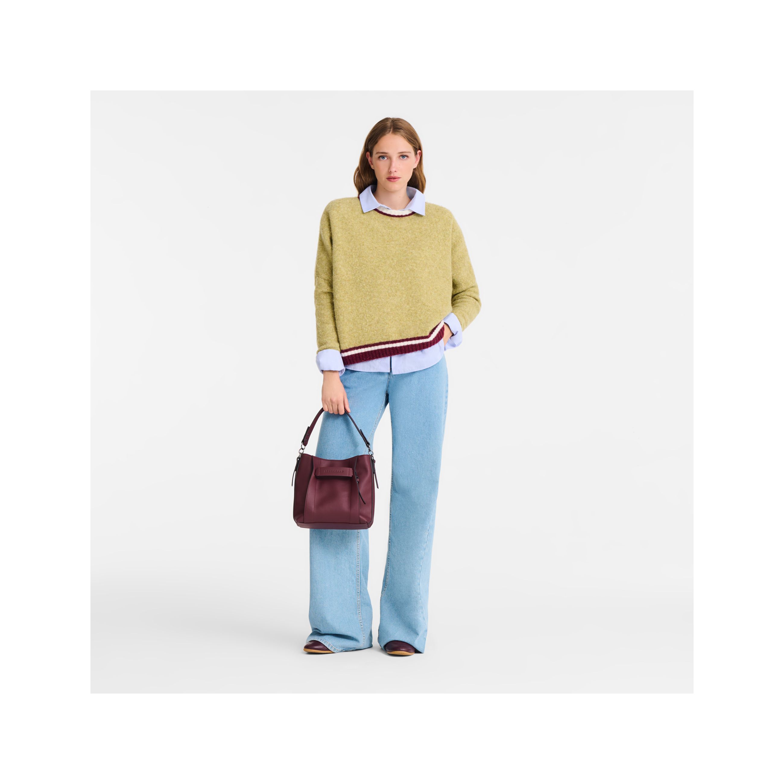 Túi đeo chéo Longchamp 3D S - Burgundy