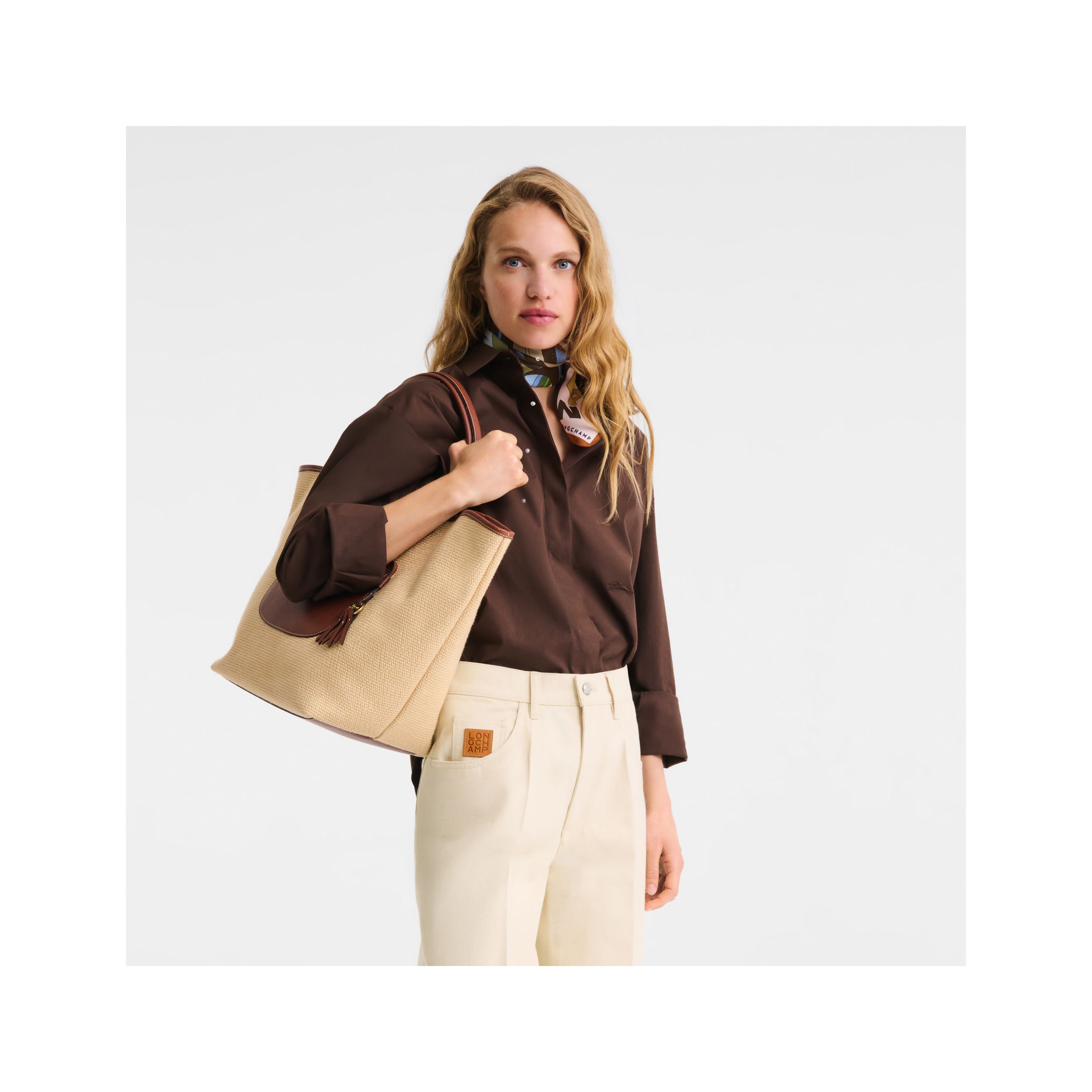 Túi basket Le Pliage Collection L - Brown