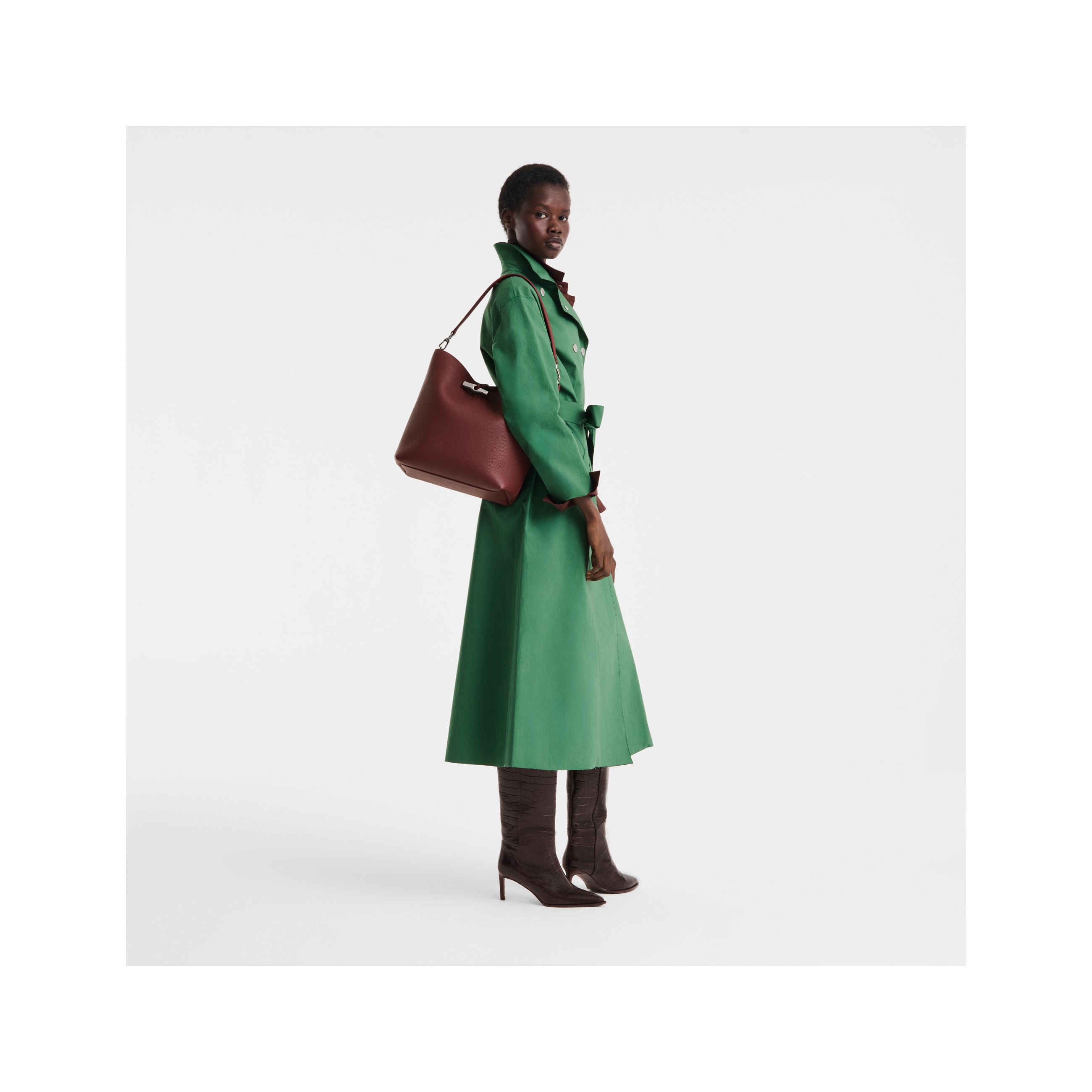 Túi hobo Le Roseau M - Burgundy