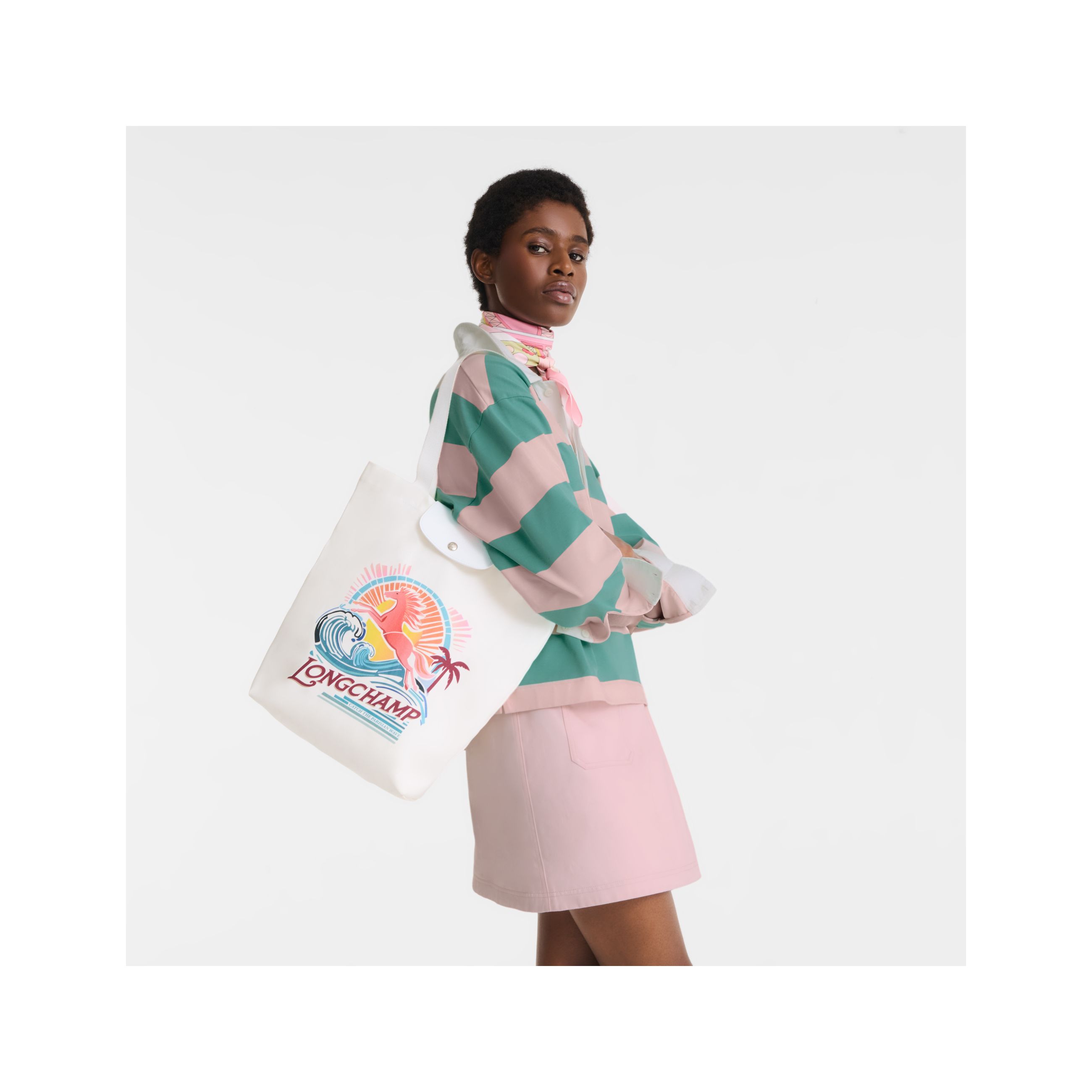 Túi Tote Le Pliage Collection M - Rainbow
