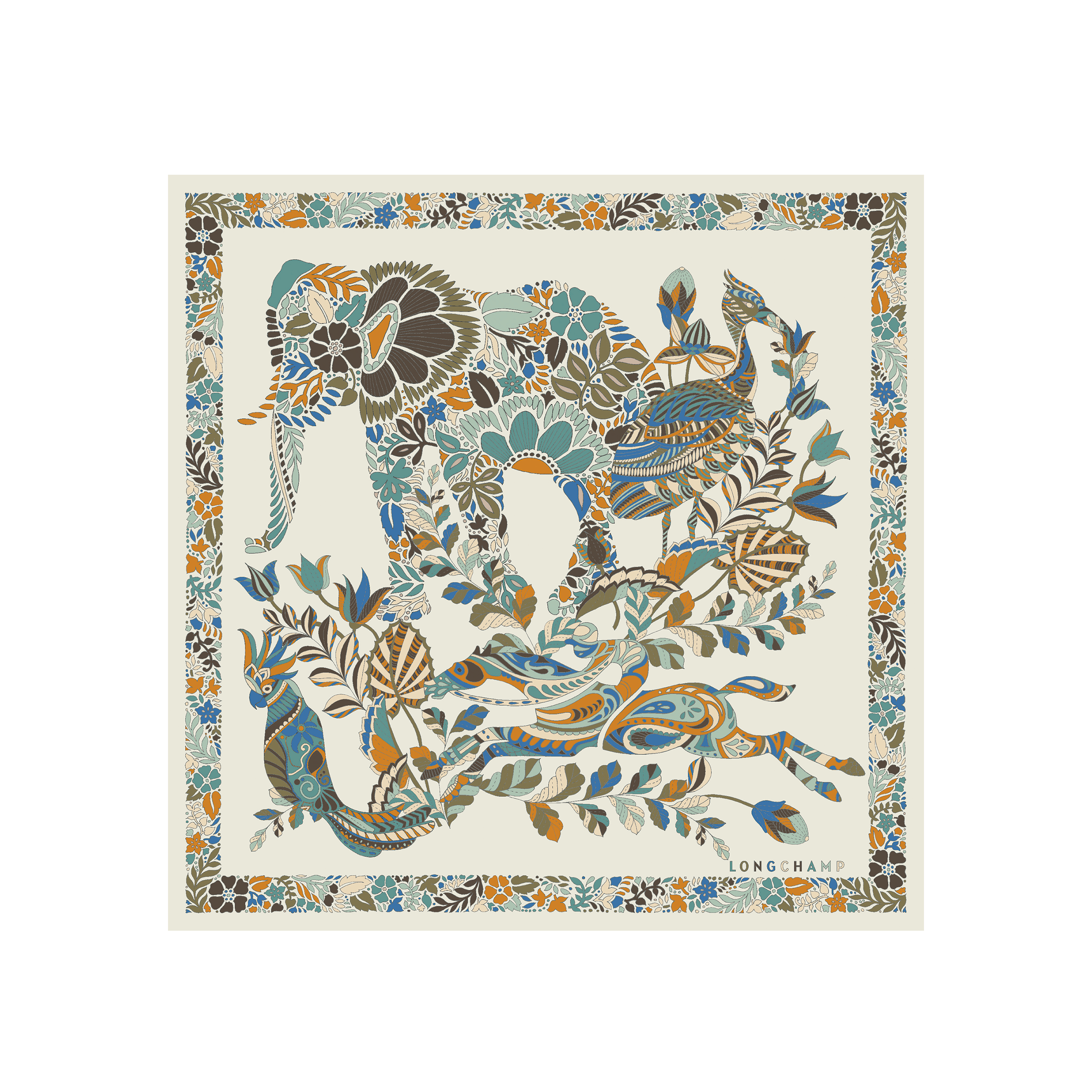 Khăn lụa Forêt Longchamp 50x50cm - Paper