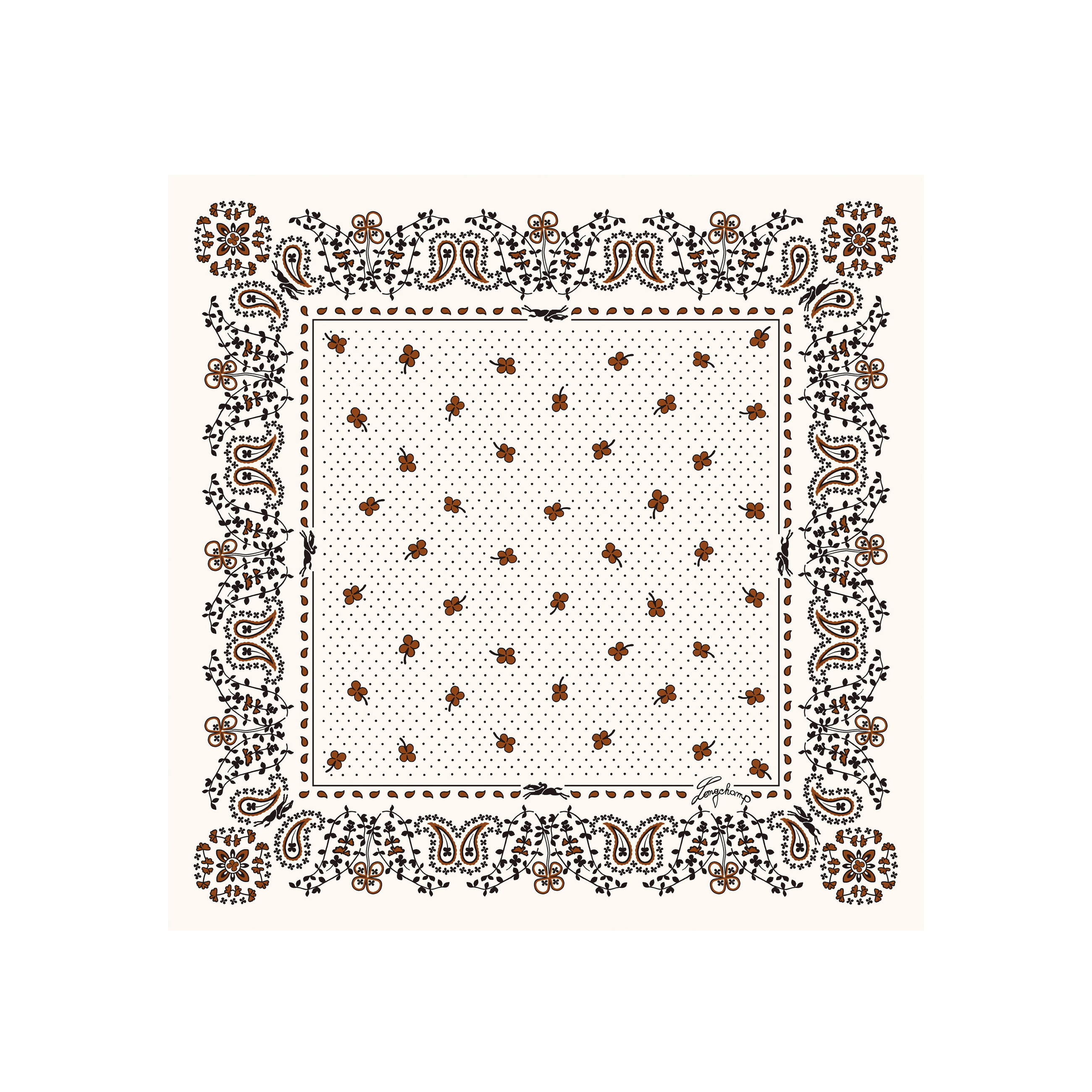 Khăn lụa French Bandana 50x50cm - Cashew