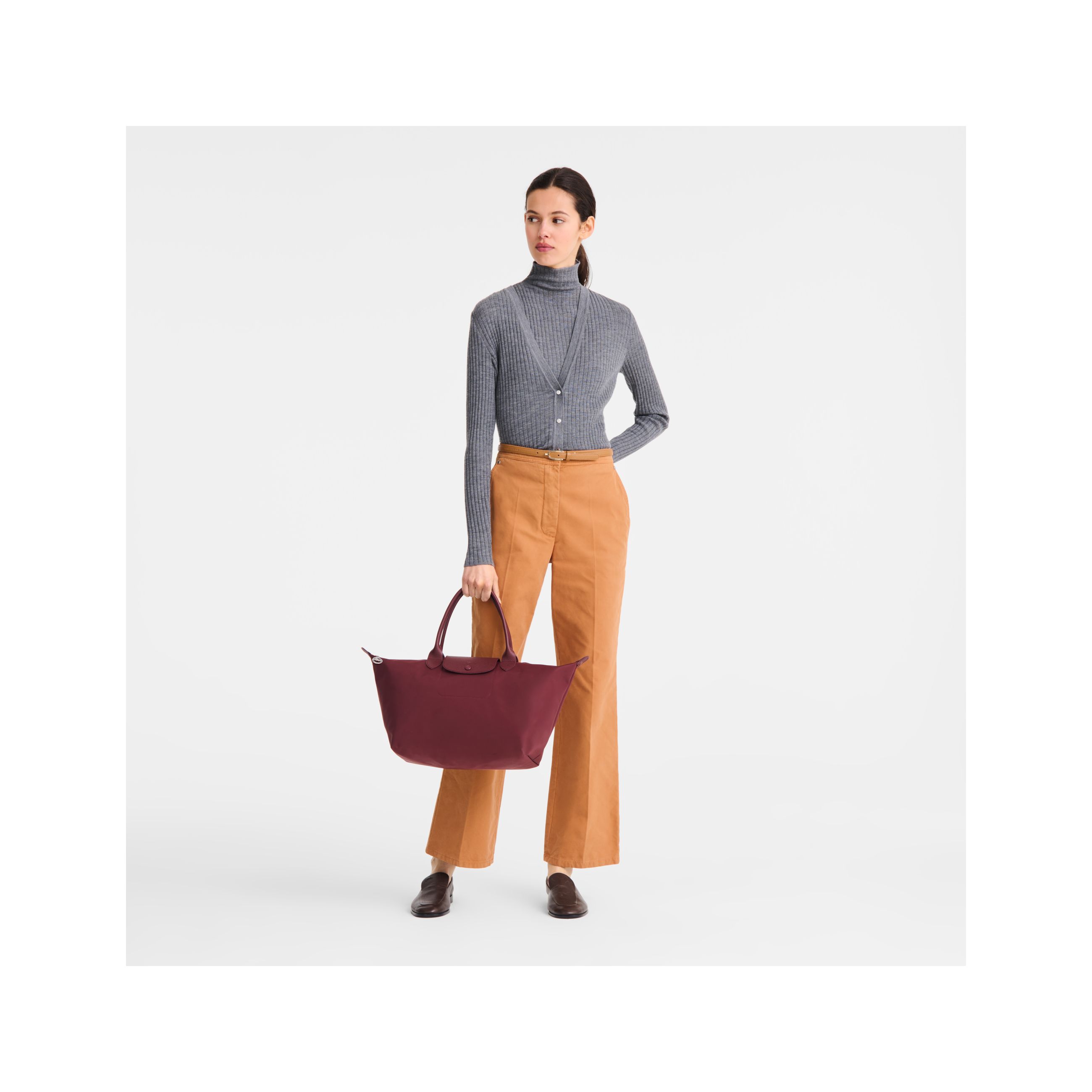 Túi xách tay Le Pliage One L - Burgundy