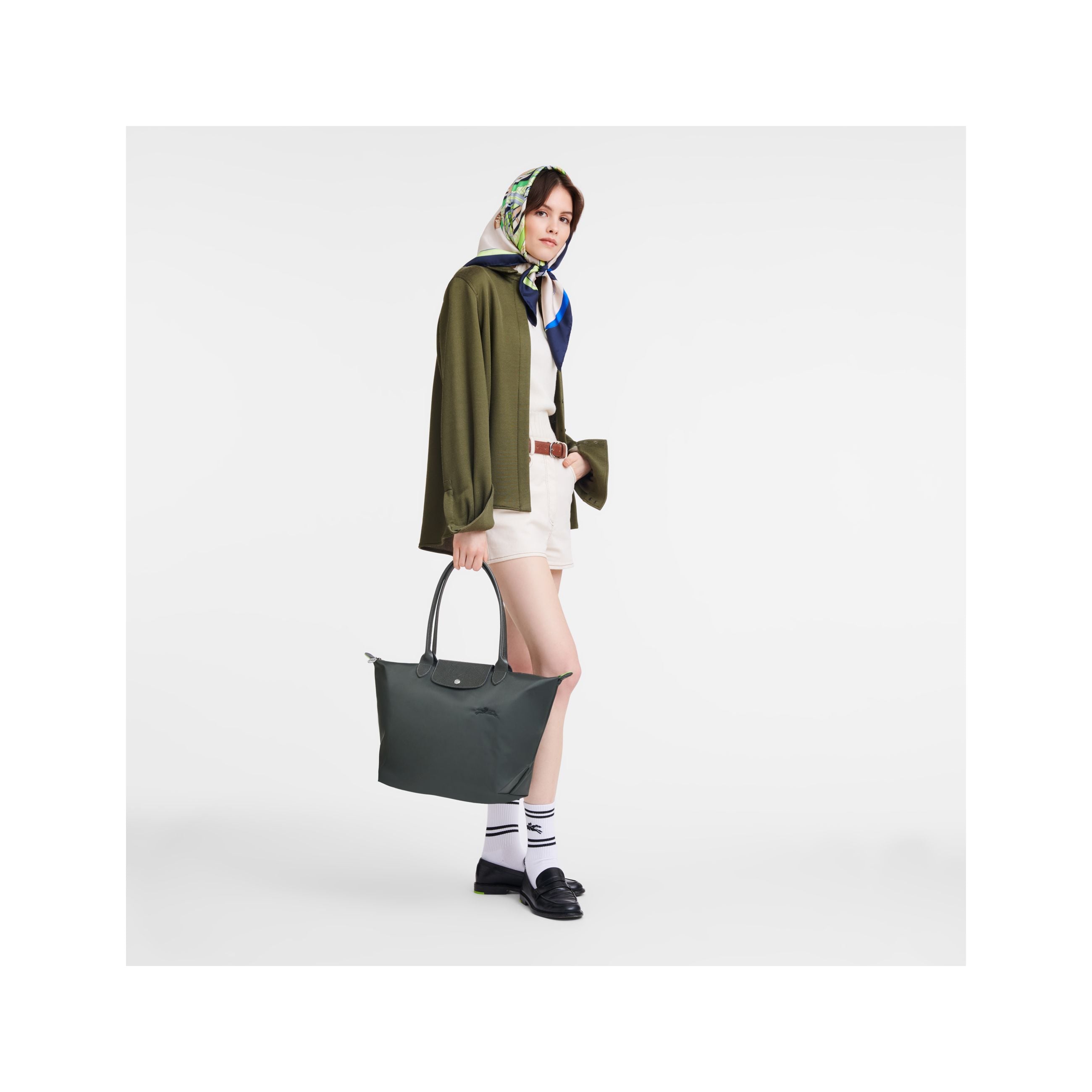 Túi Tote Le Pliage Green L - Graphite