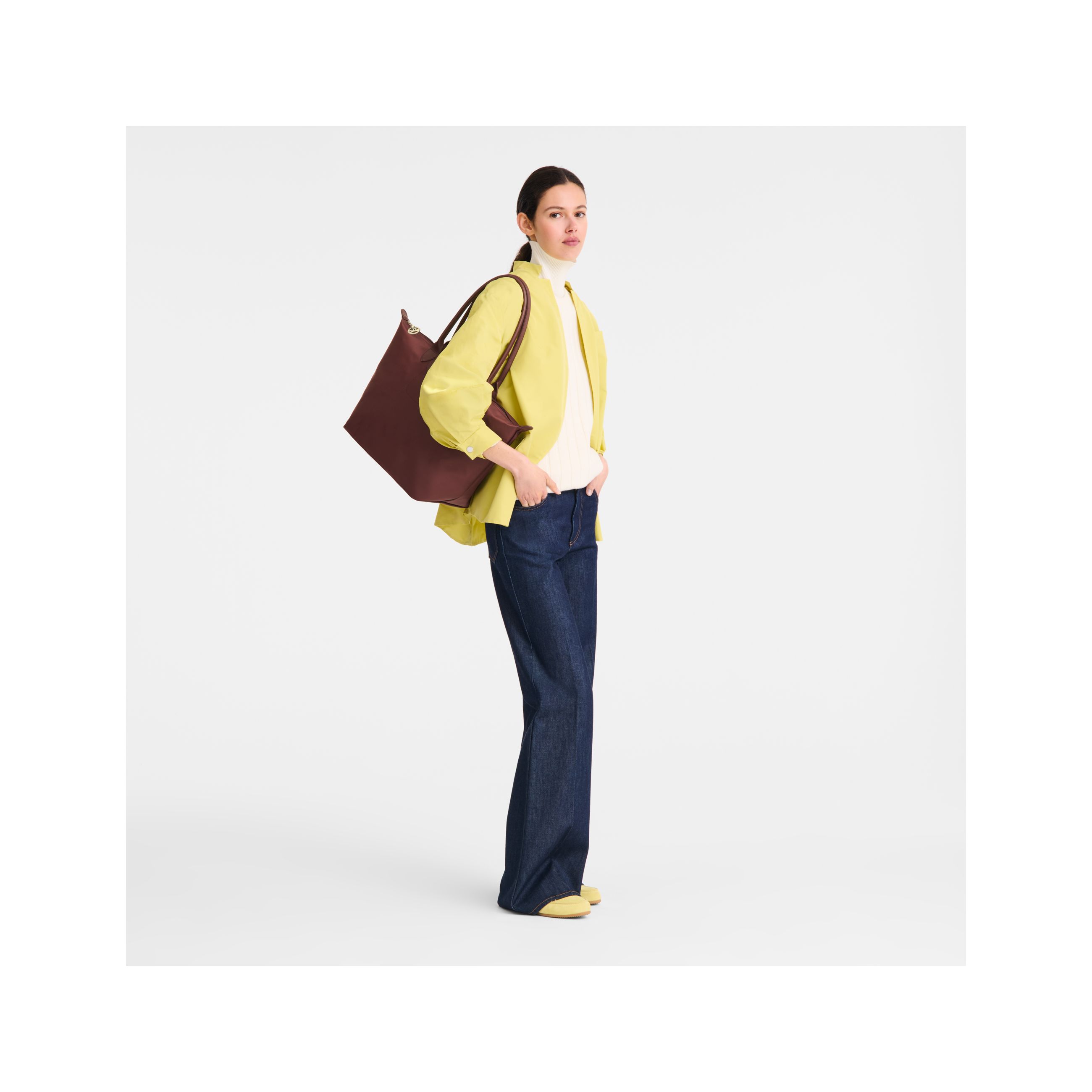 Túi Tote Le Pliage One L - Burgundy