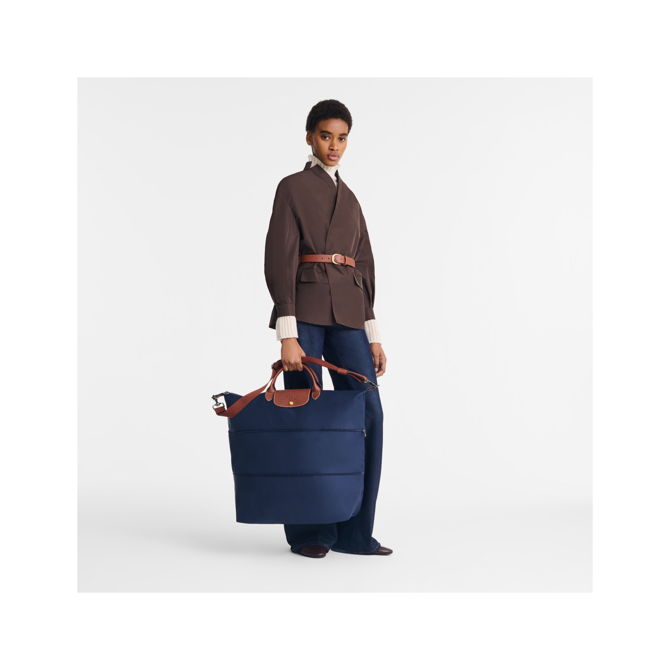 Túi du lịch có thể mở rộng Le Pliage Original - Navy