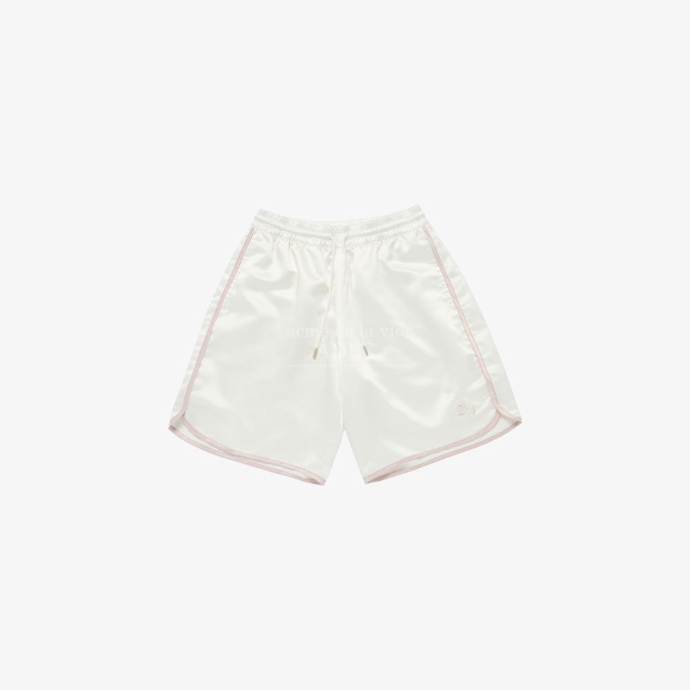 ADLV - Quần Short Nam Satin Semi Boxing Trắng Ngà