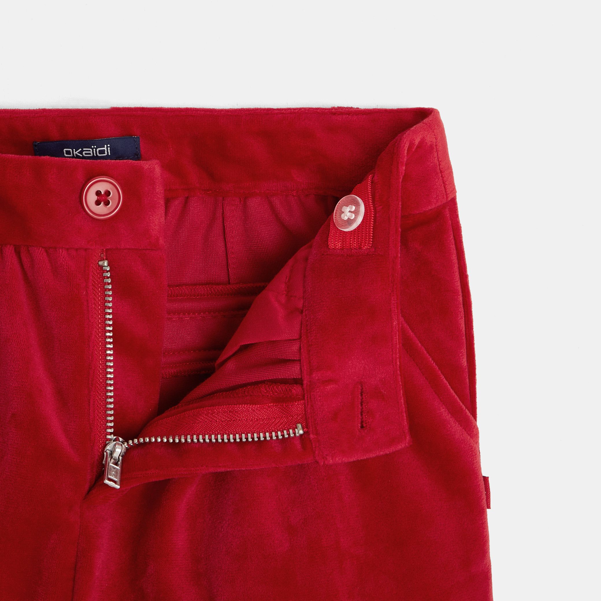 Quần short nhung trơn họa tiết chấm bi