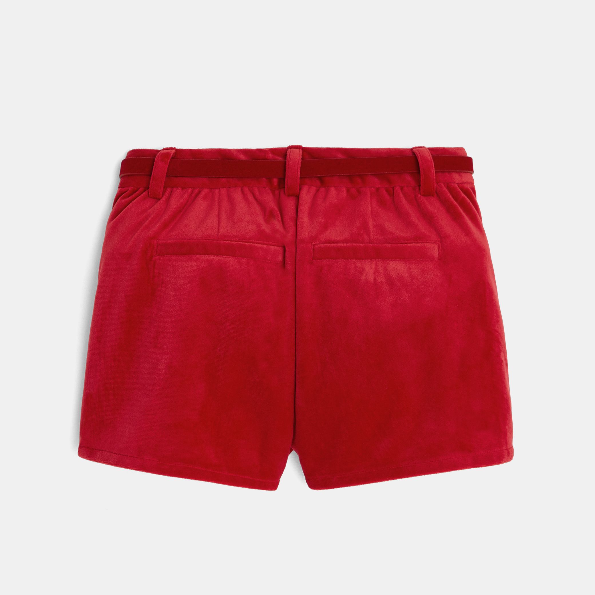 Quần short nhung trơn họa tiết chấm bi