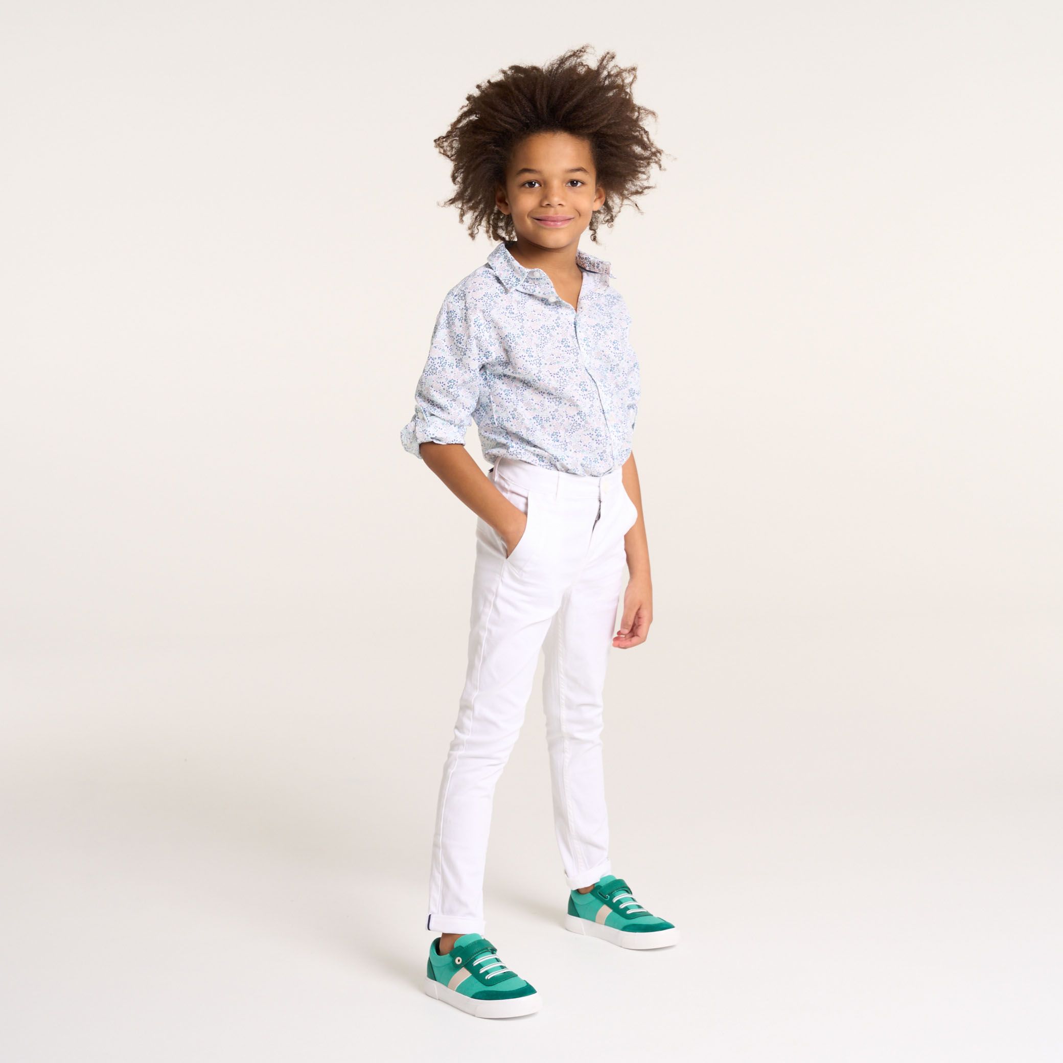 Quần vải chino cotton màu trơn