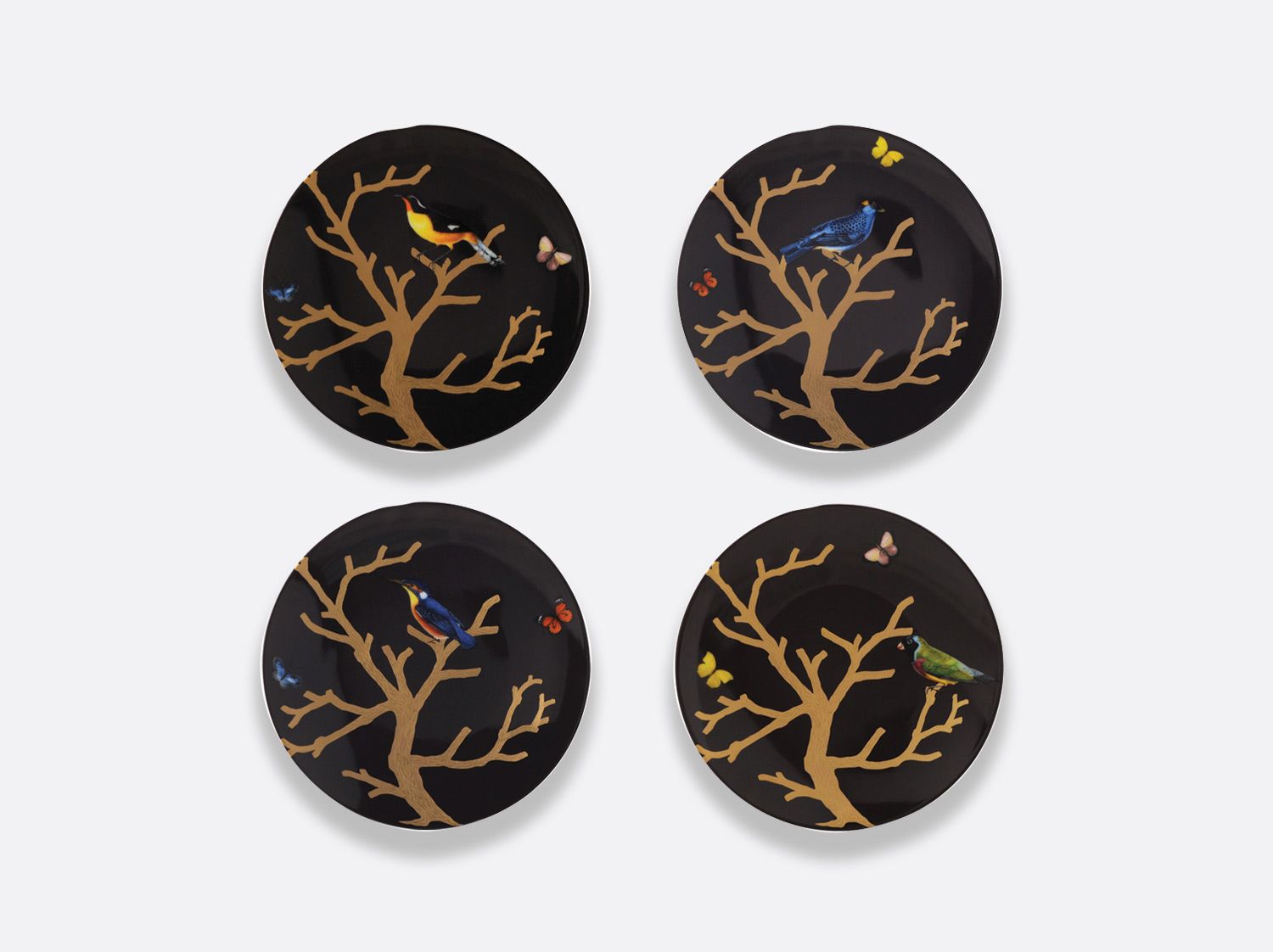 Bộ quà tặng gồm 4 đĩa gỗ mun AUX OISEAUX EBENE Gift-box-set-of-4-Ebony-salad-plates-8.3