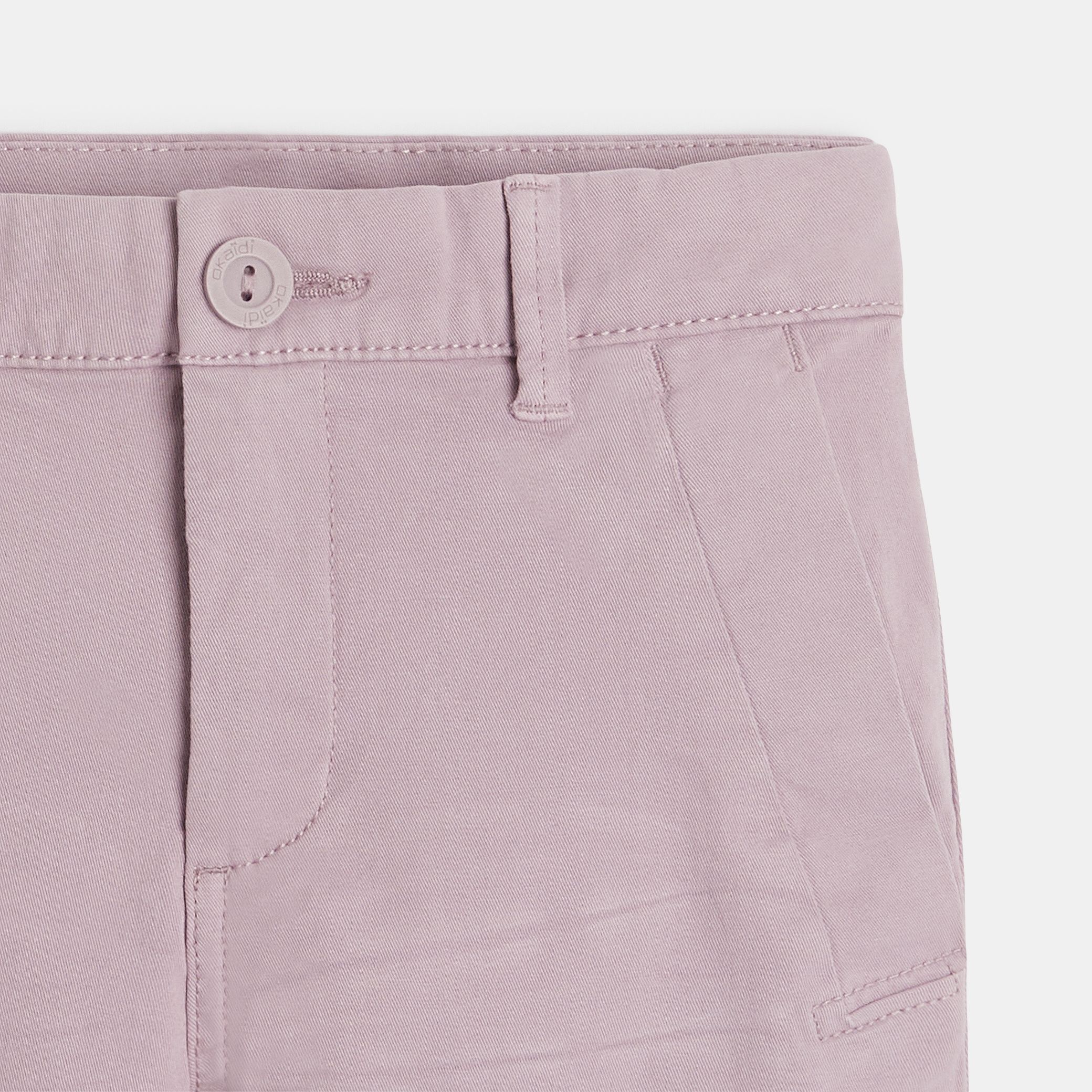 Quần short vải bermuda slim fit màu trơn