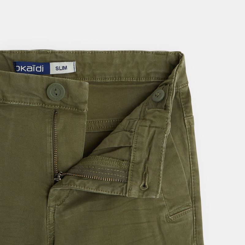 Quần short vải bermuda slim fit màu trơn