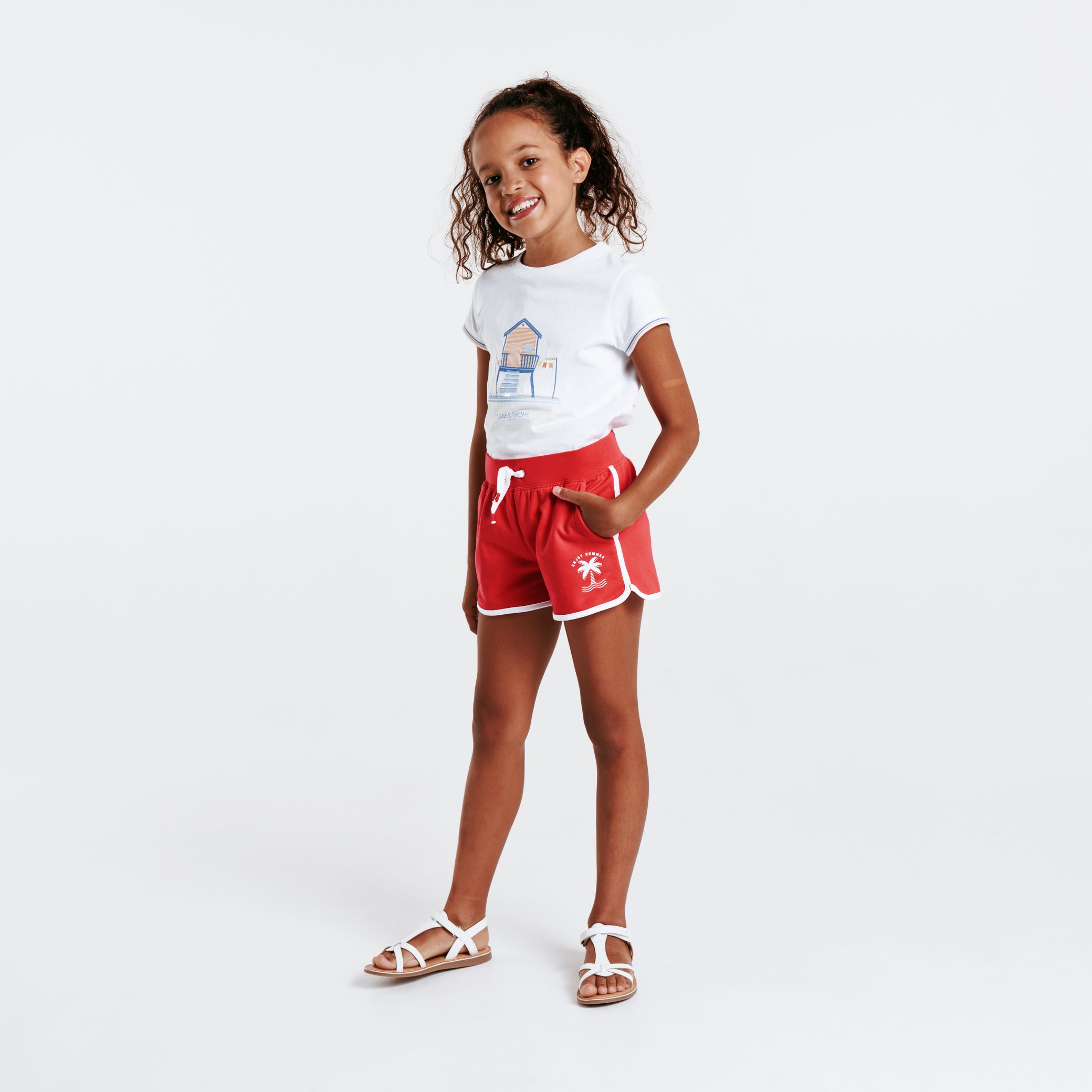Quần short jersey mềm, màu trơn