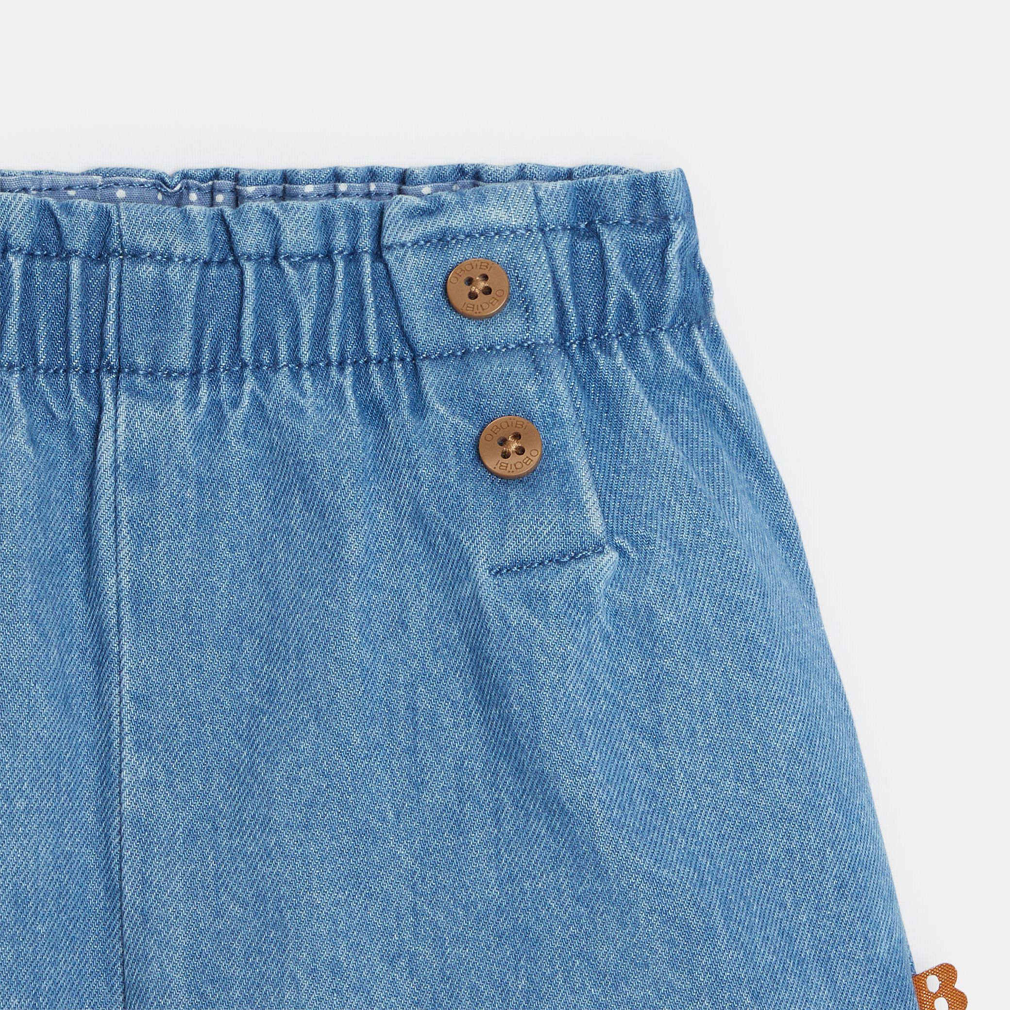 Quần short chambray với hiệu ứng thủy thủ trước