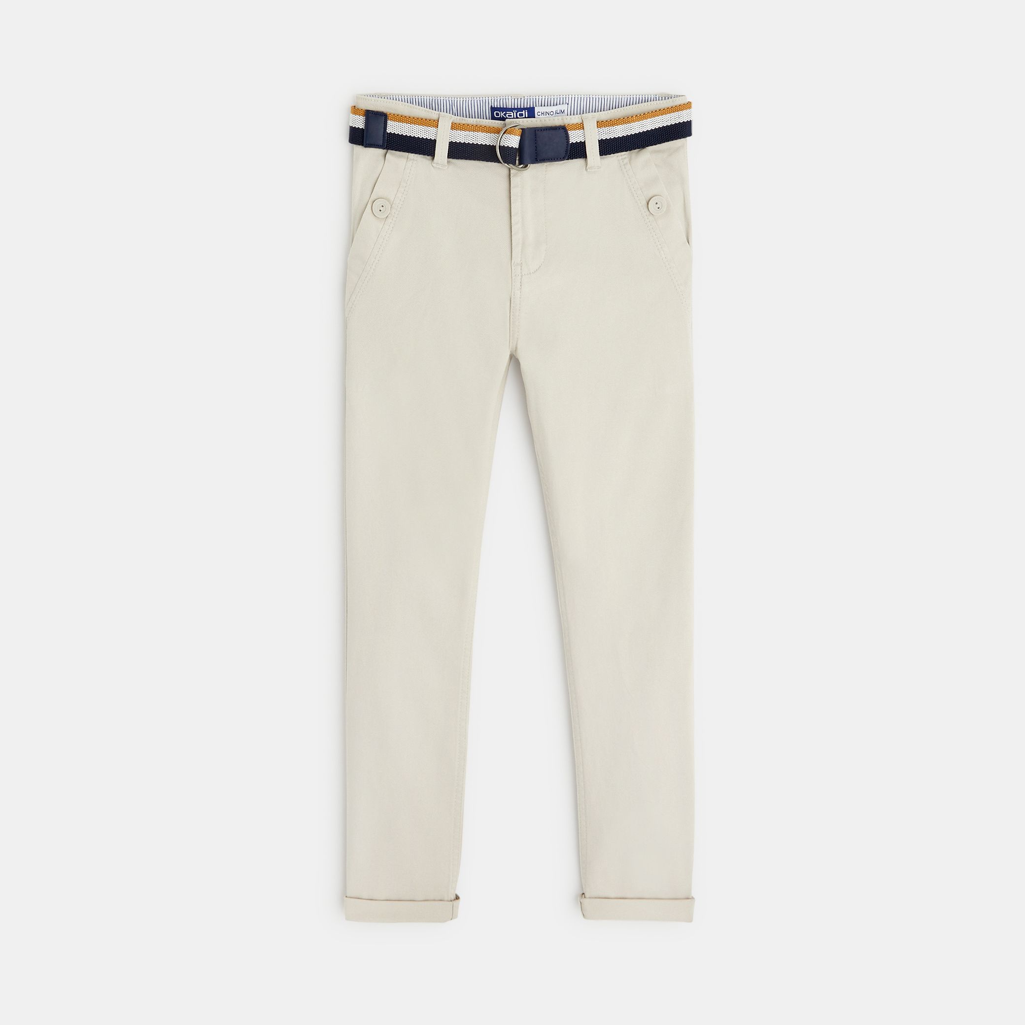 Quần canvas chino có dây lưng