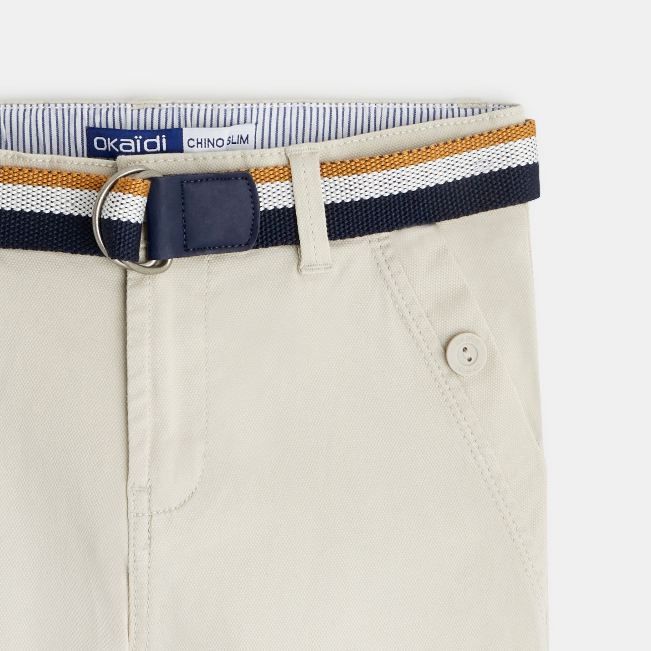Quần canvas chino có dây lưng