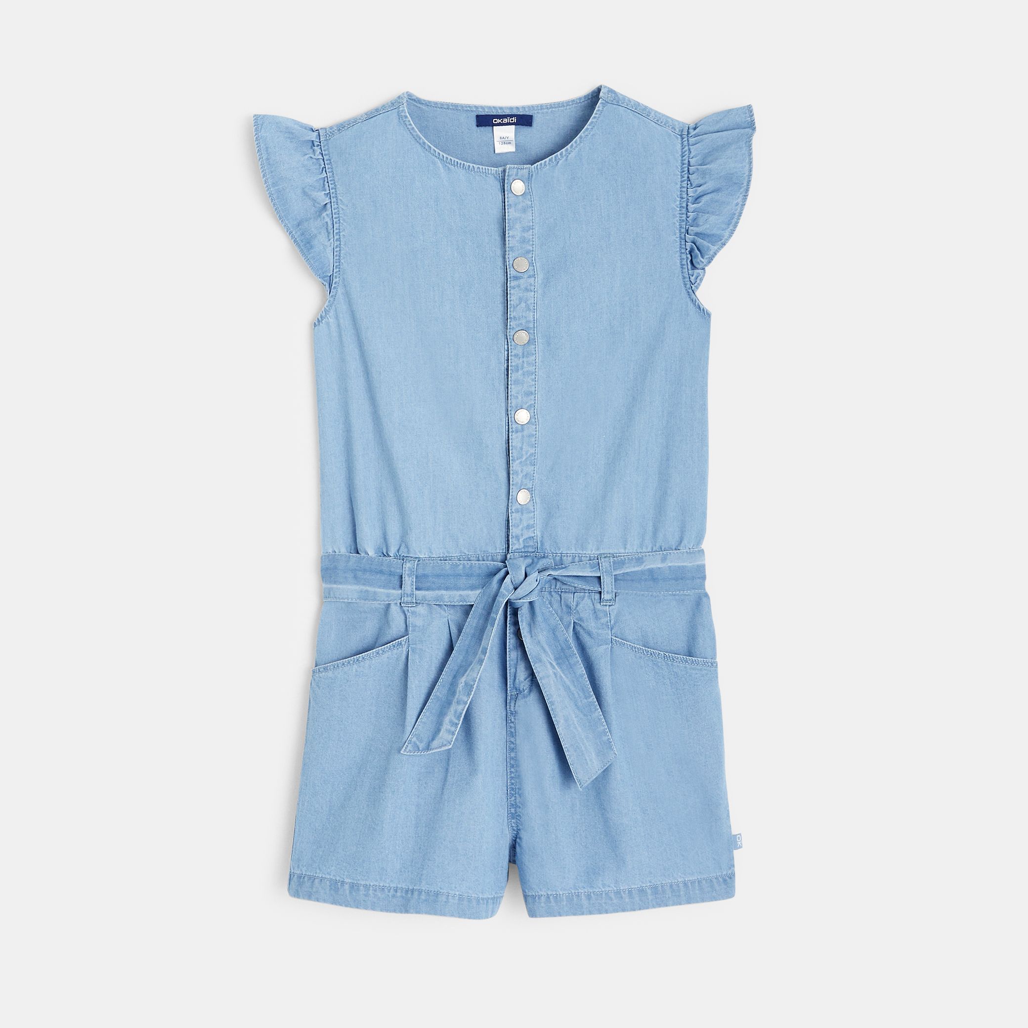 Jumpsuit bé gái tay bèo
