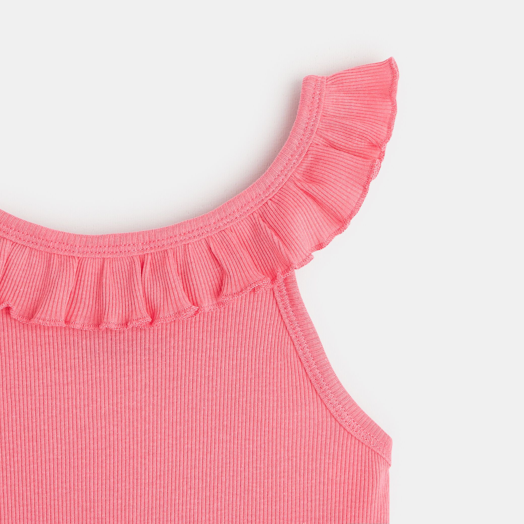 Áo tank top trơn màu cổ xếp ly