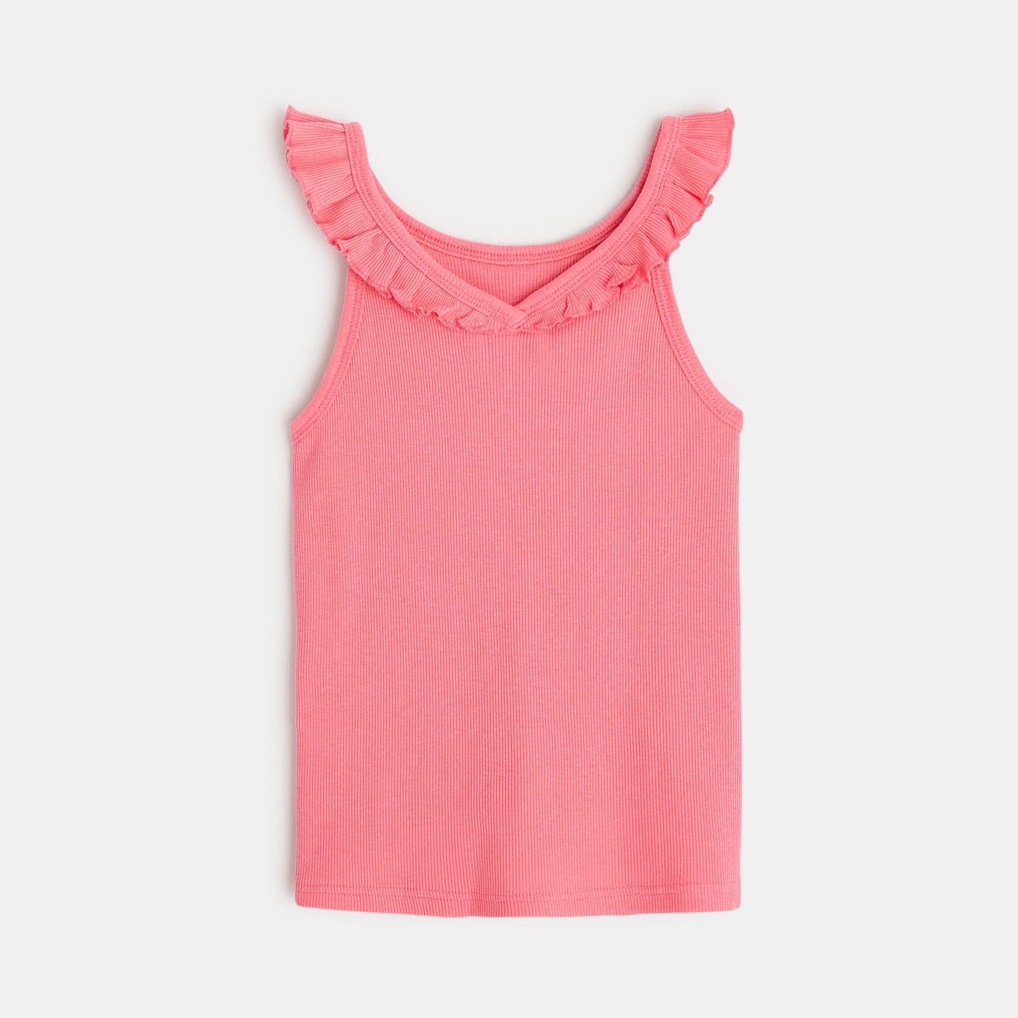 Áo tank top trơn màu cổ xếp ly