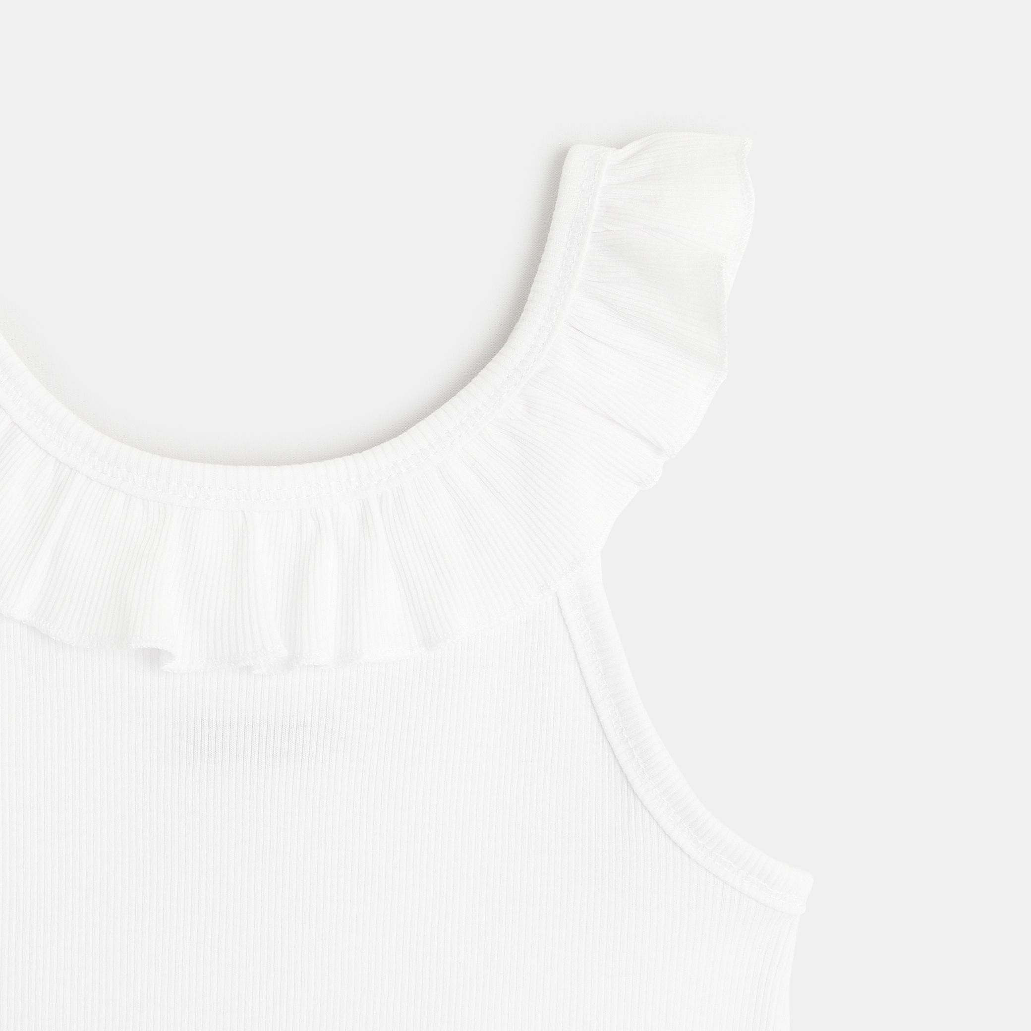 Áo tank top trơn màu cổ xếp ly