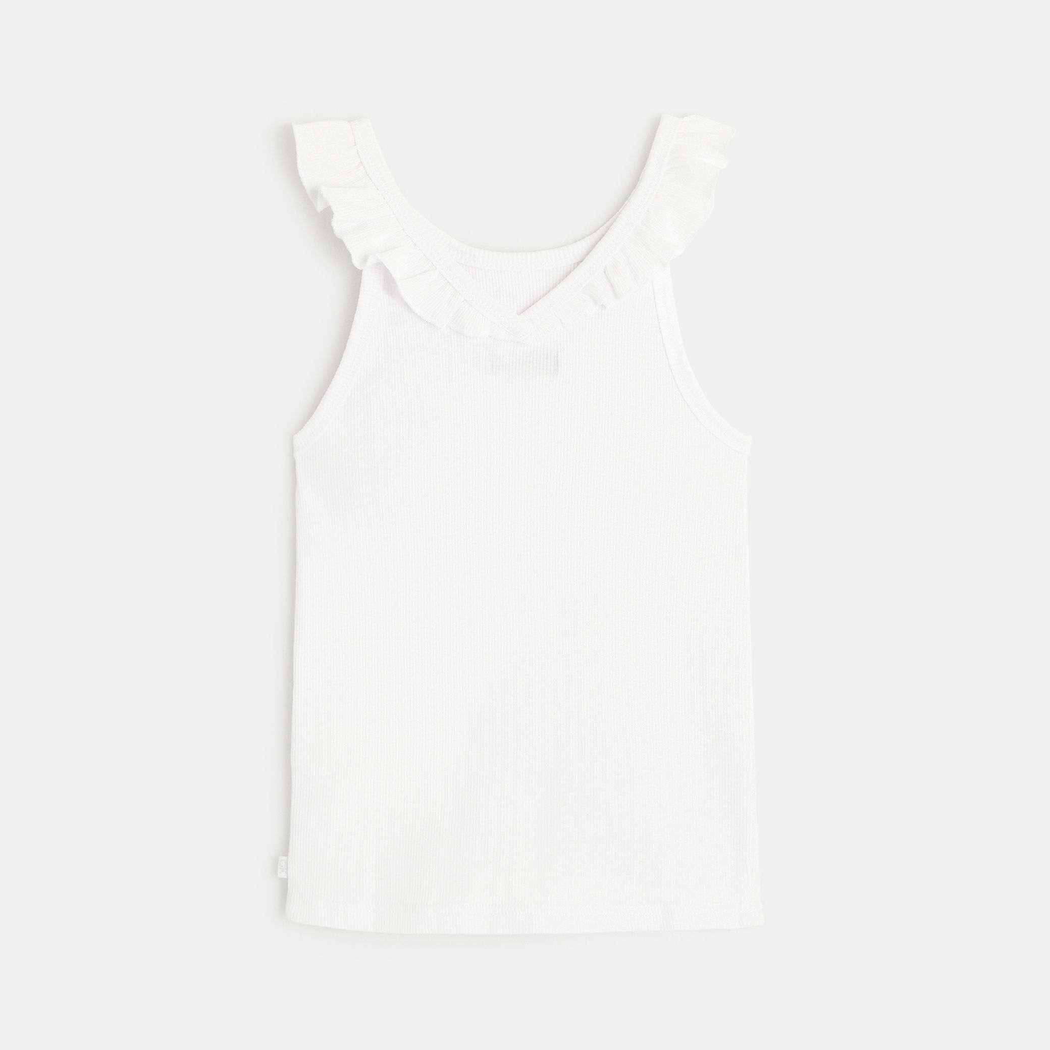 Áo tank top trơn màu cổ xếp ly