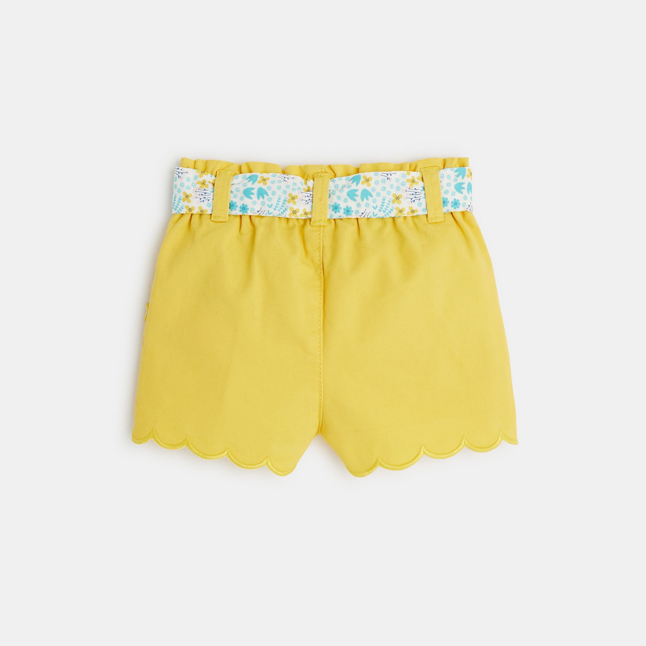 Quần short thắt lưng vải hoa