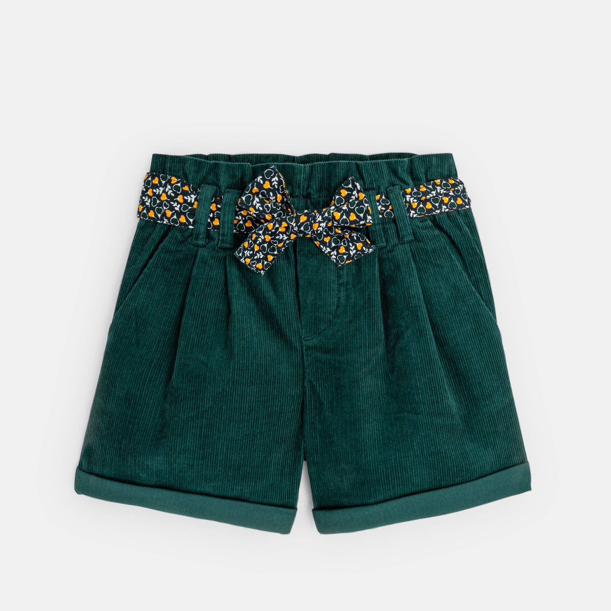Quần short vải nhung có thắt lưng
