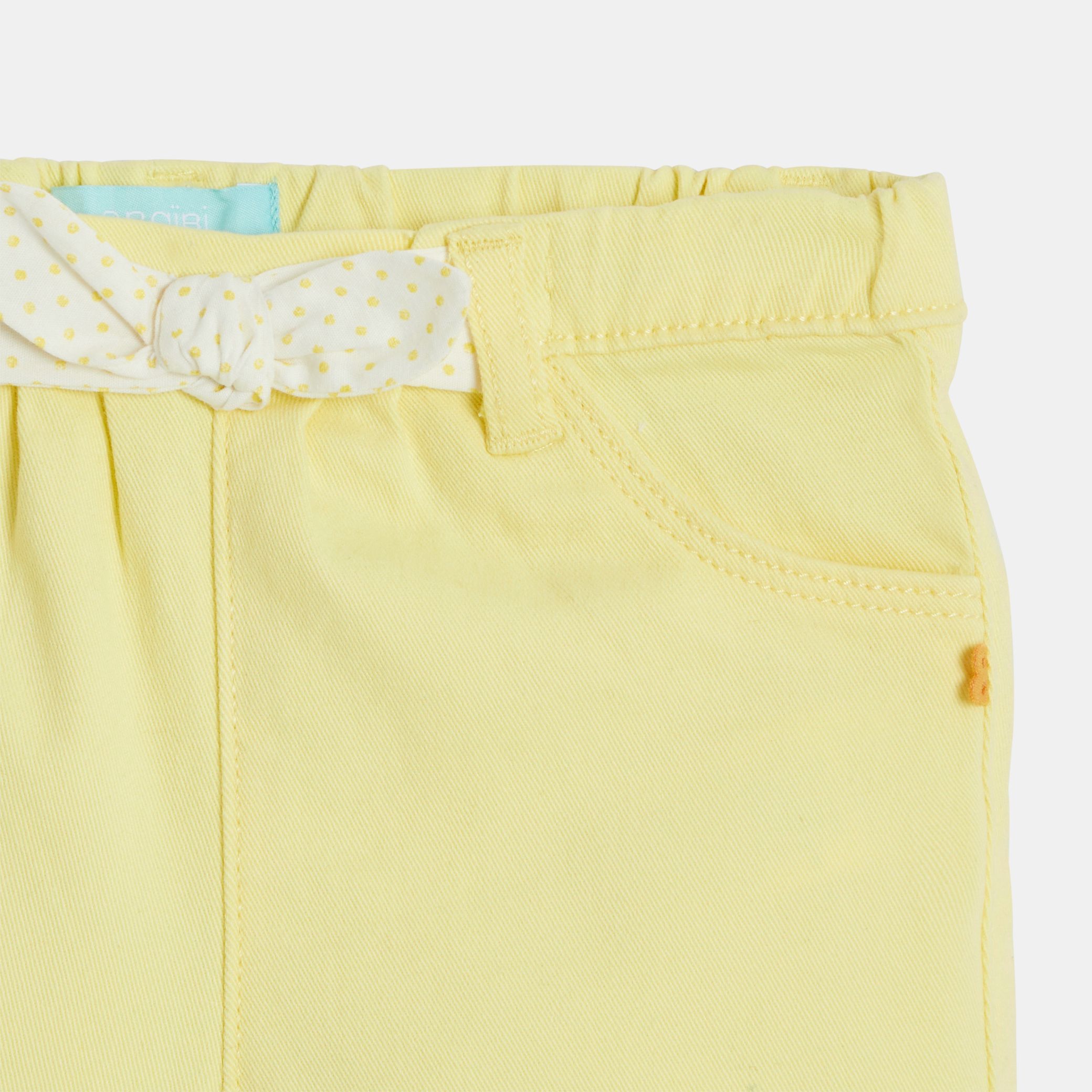 Quần short denim thắt nơ