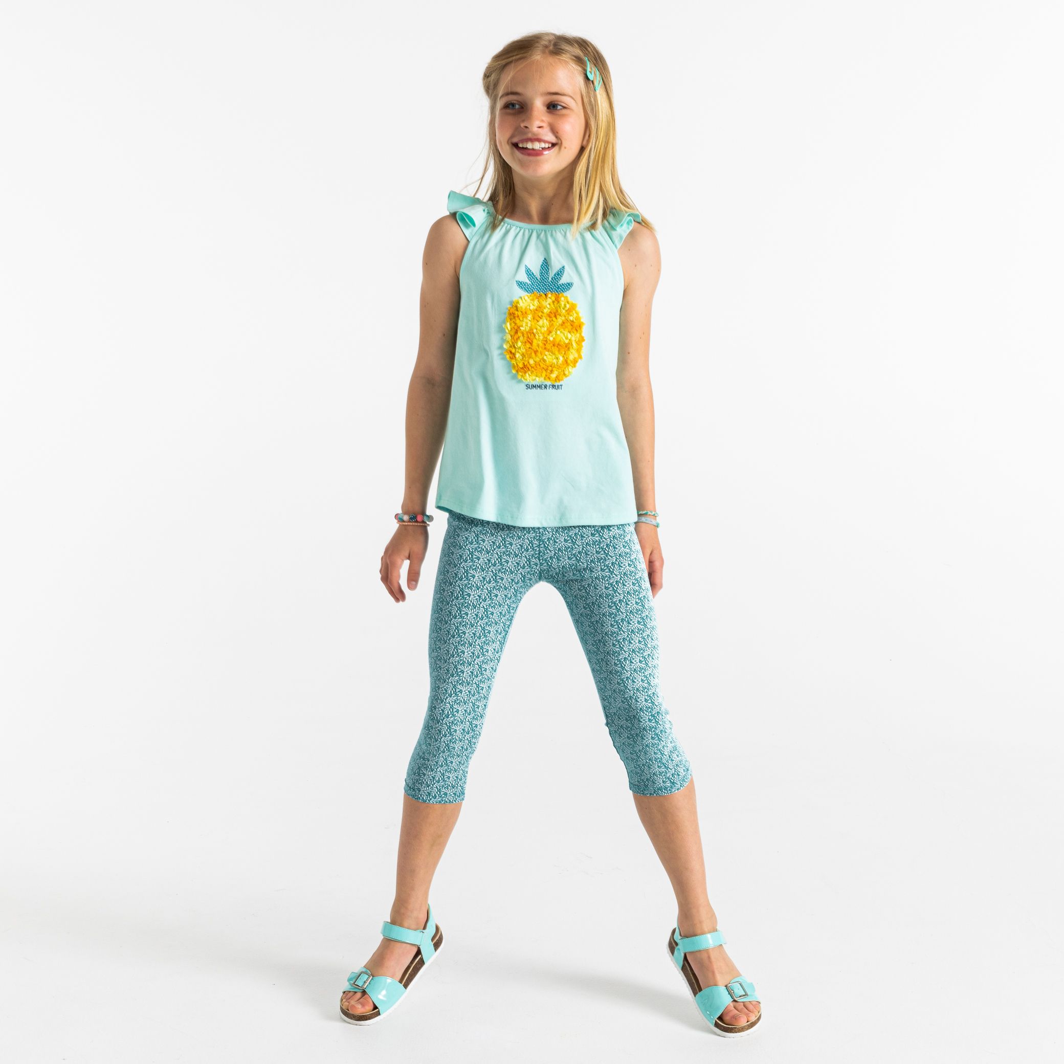 Quần legging lửng in hoa