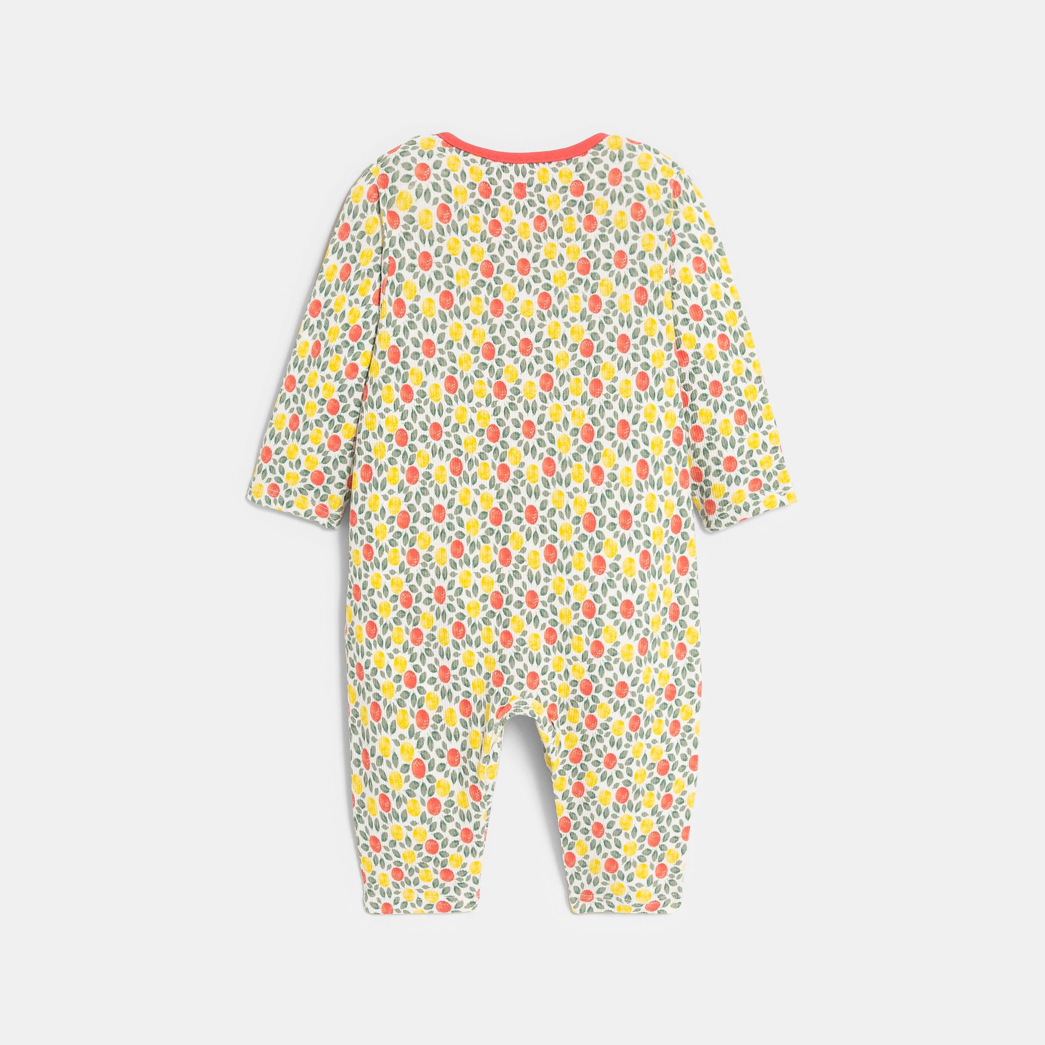 Bộ đồ ngủ cotton có gân hoạ tiết quả chanh