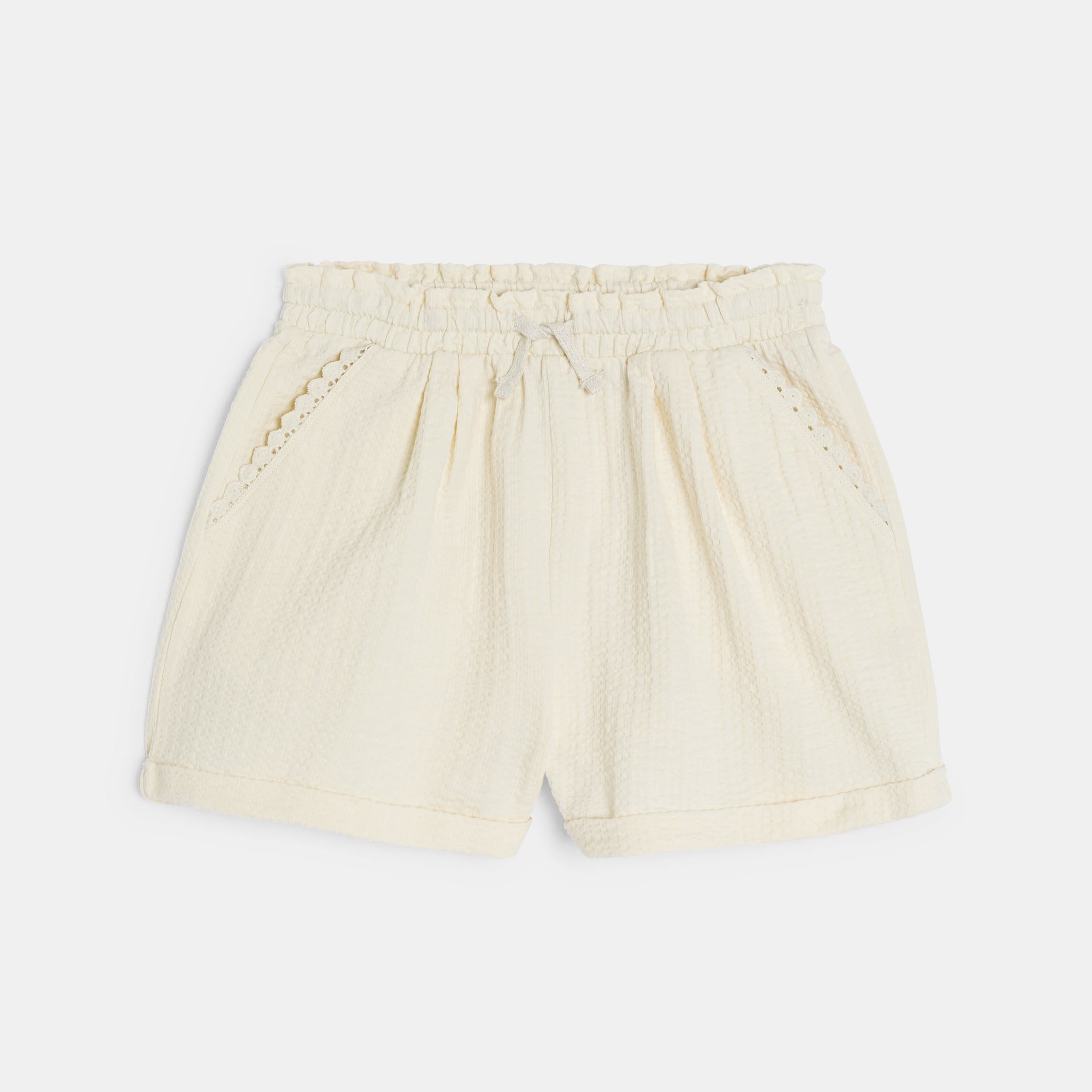 Quần short jersey dập nổi cho bé gái