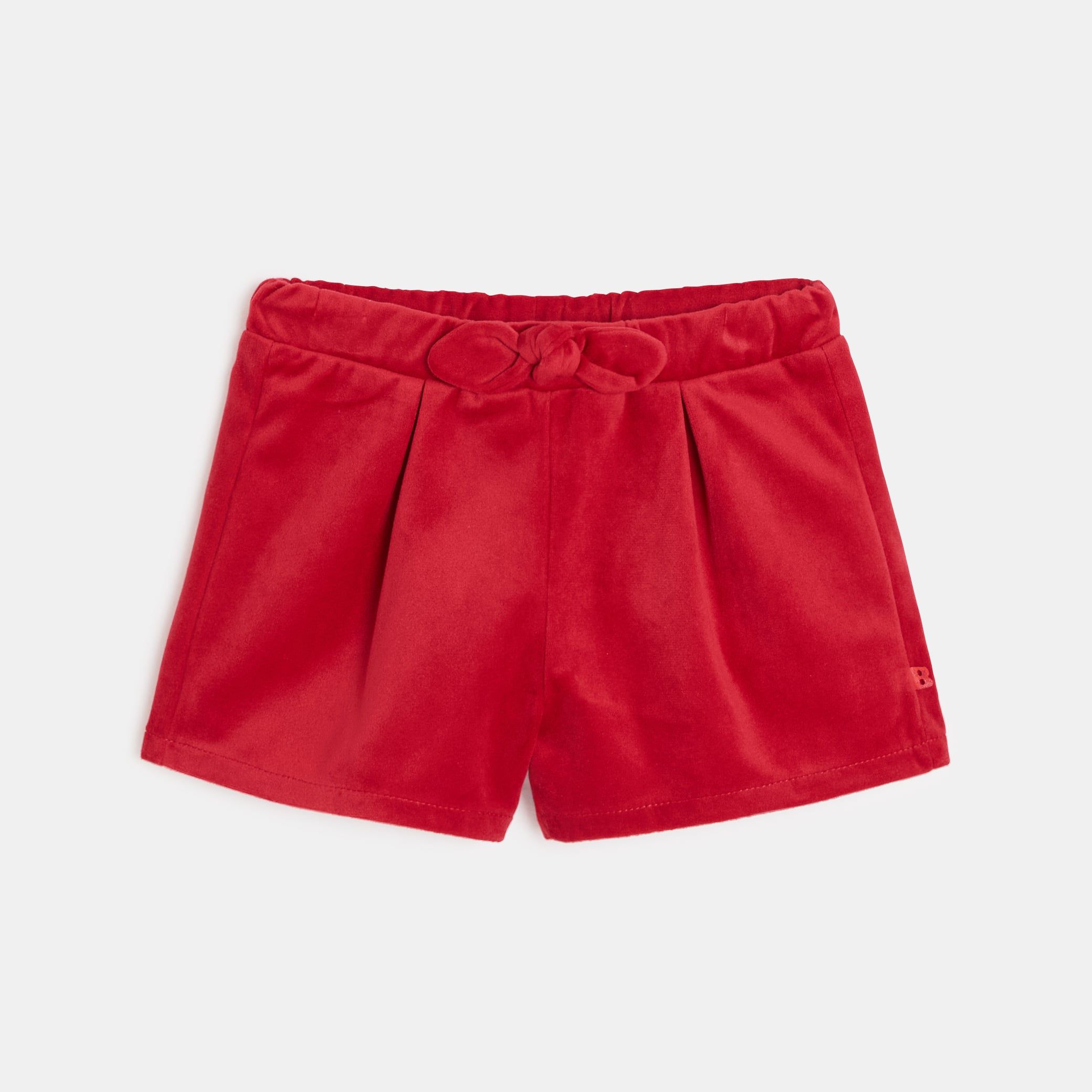 Quần short nhung xếp ly cho bé gái