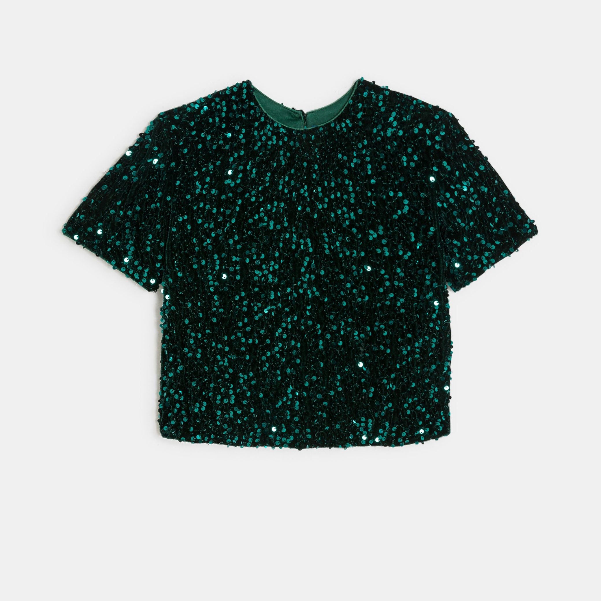 Áo blouse vải sequin cho bé gái