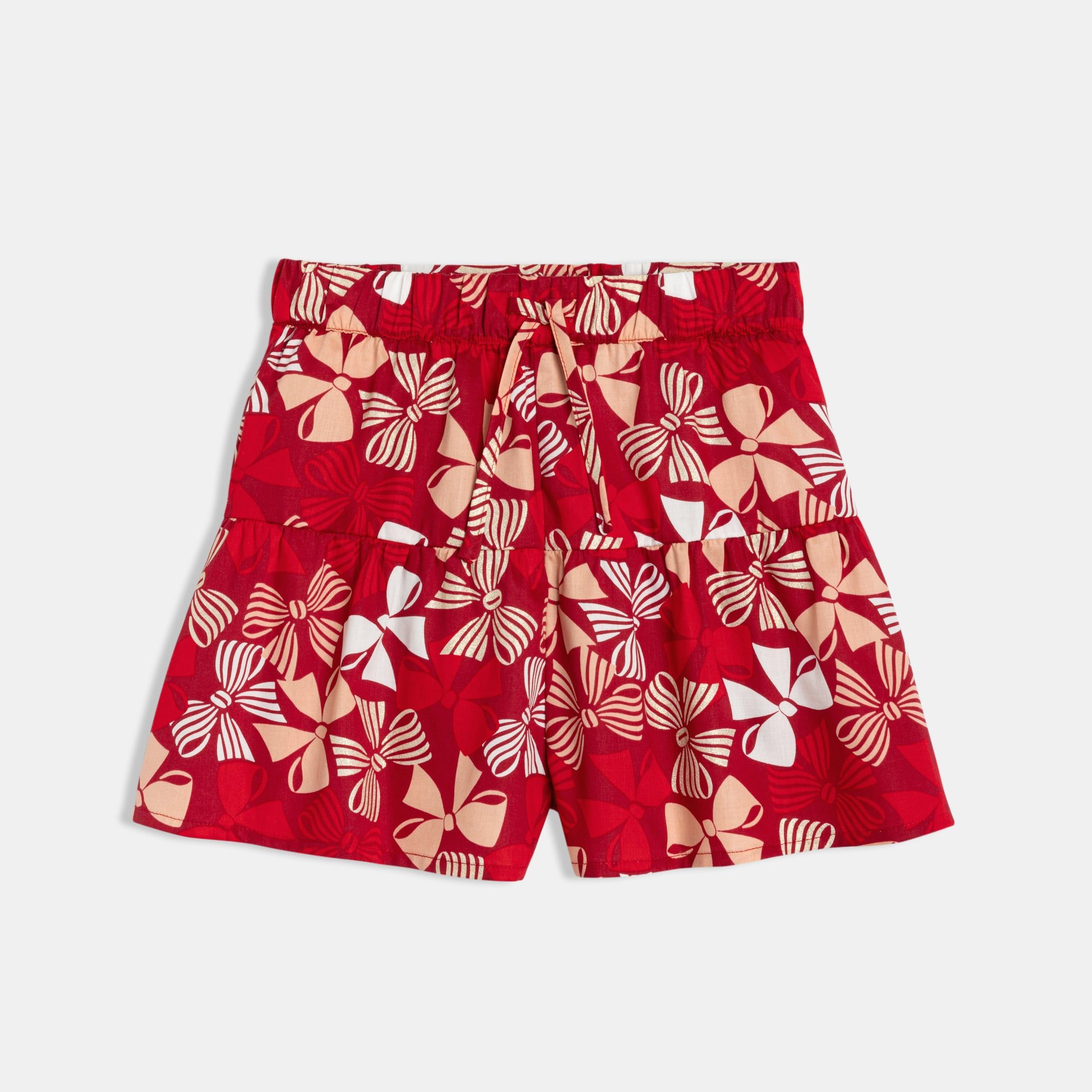 Quần short họa tiết nơ cho bé gái