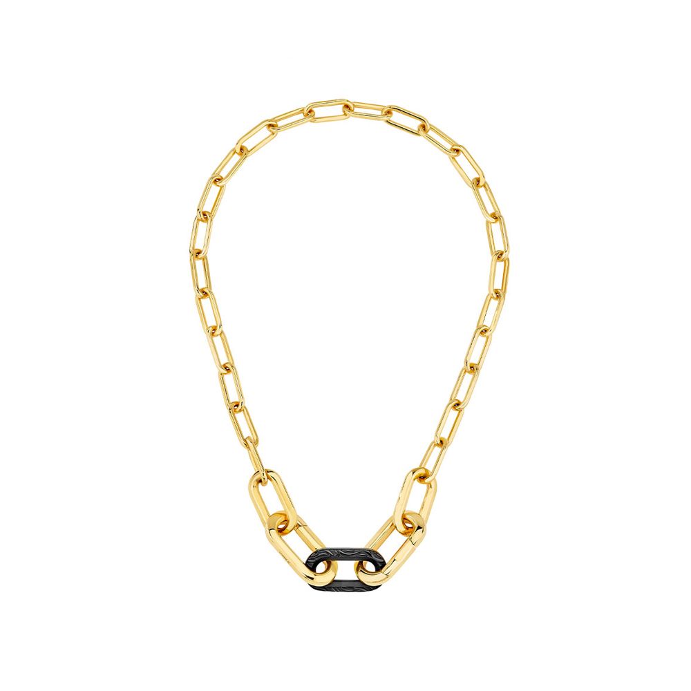 Dây Chuyền Empreinte Animale Black Gold Plated