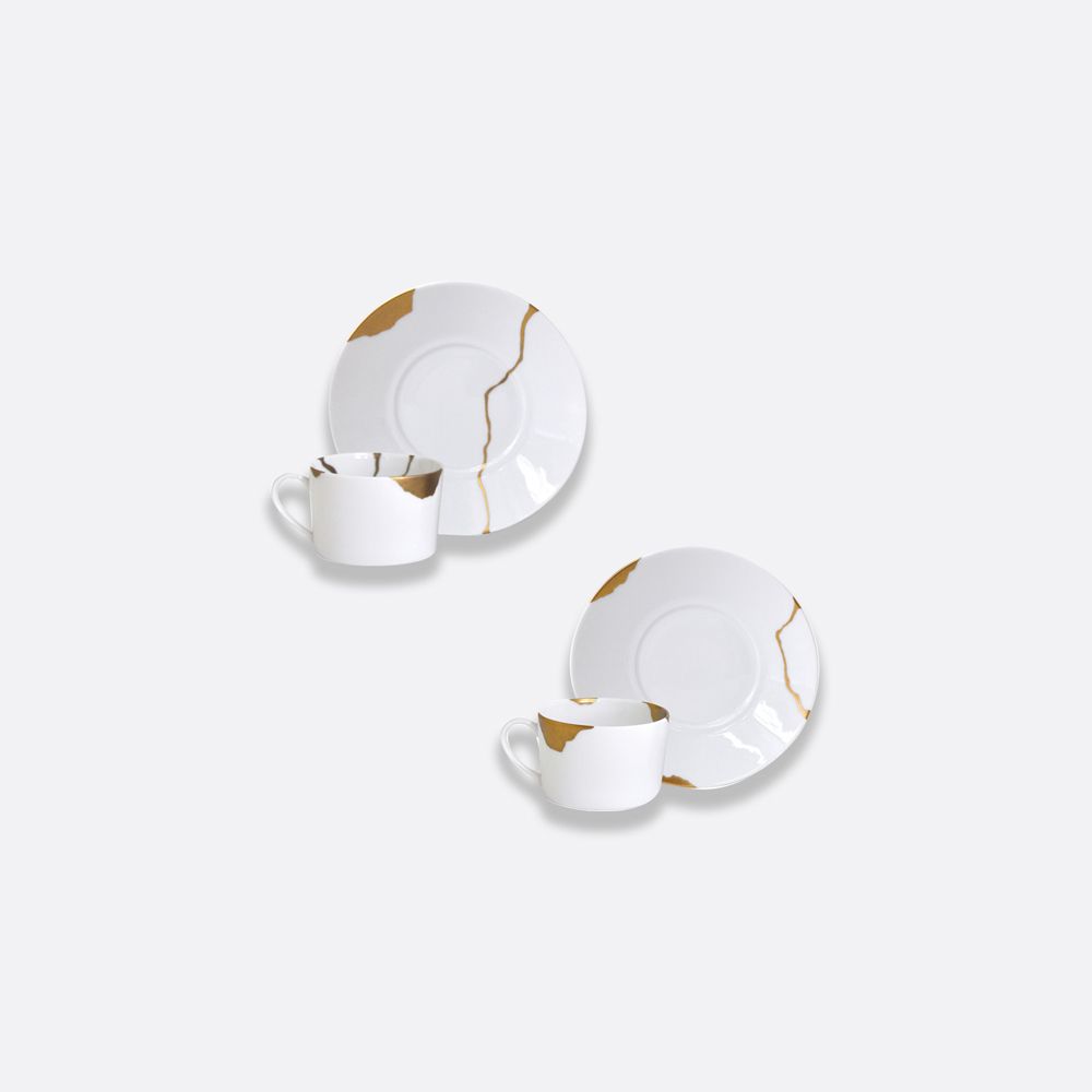 Bernardaud - Bộ 2 cốc và đĩa KINTSUGI SARKIS 250ml
