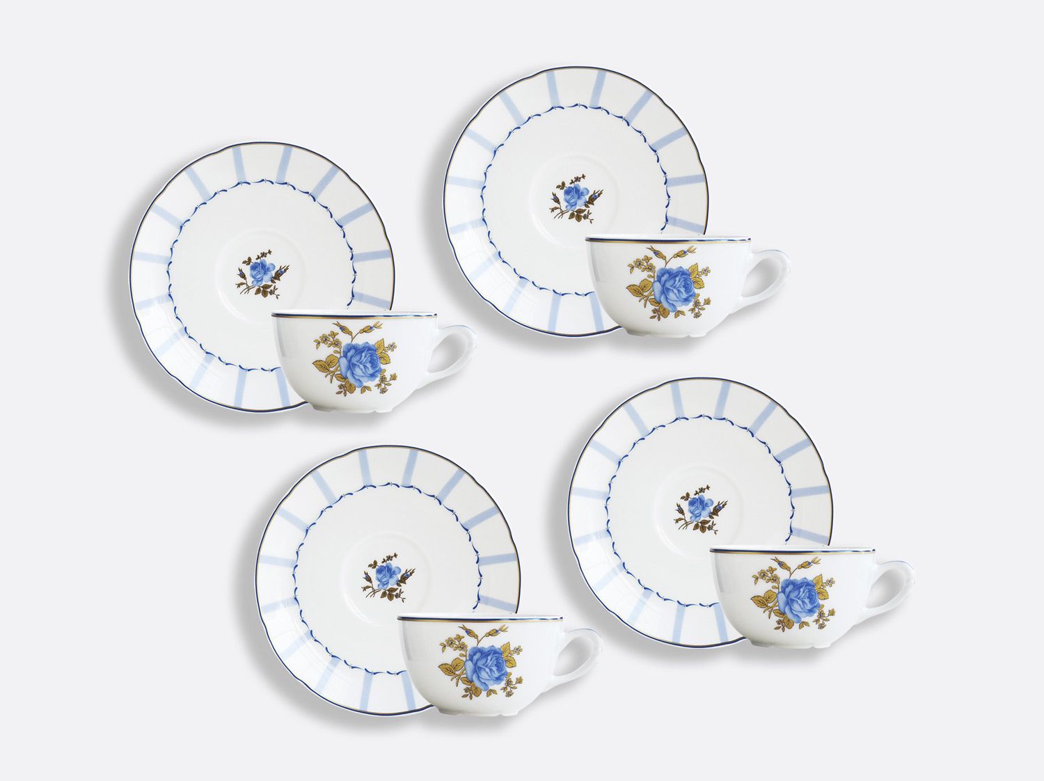 Bernardaud - Bộ cốc và đĩa BROCANTE 130ml