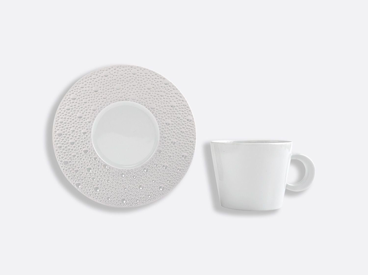 Bernardaud - Bộ cốc và đĩa ÉCUME PERLE 170ml