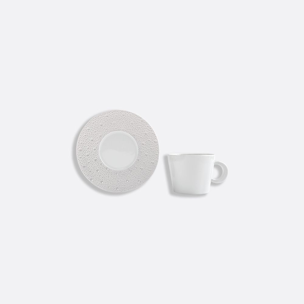 Bernardaud - Bộ cốc và đĩa ÉCUME PERLE 170ml