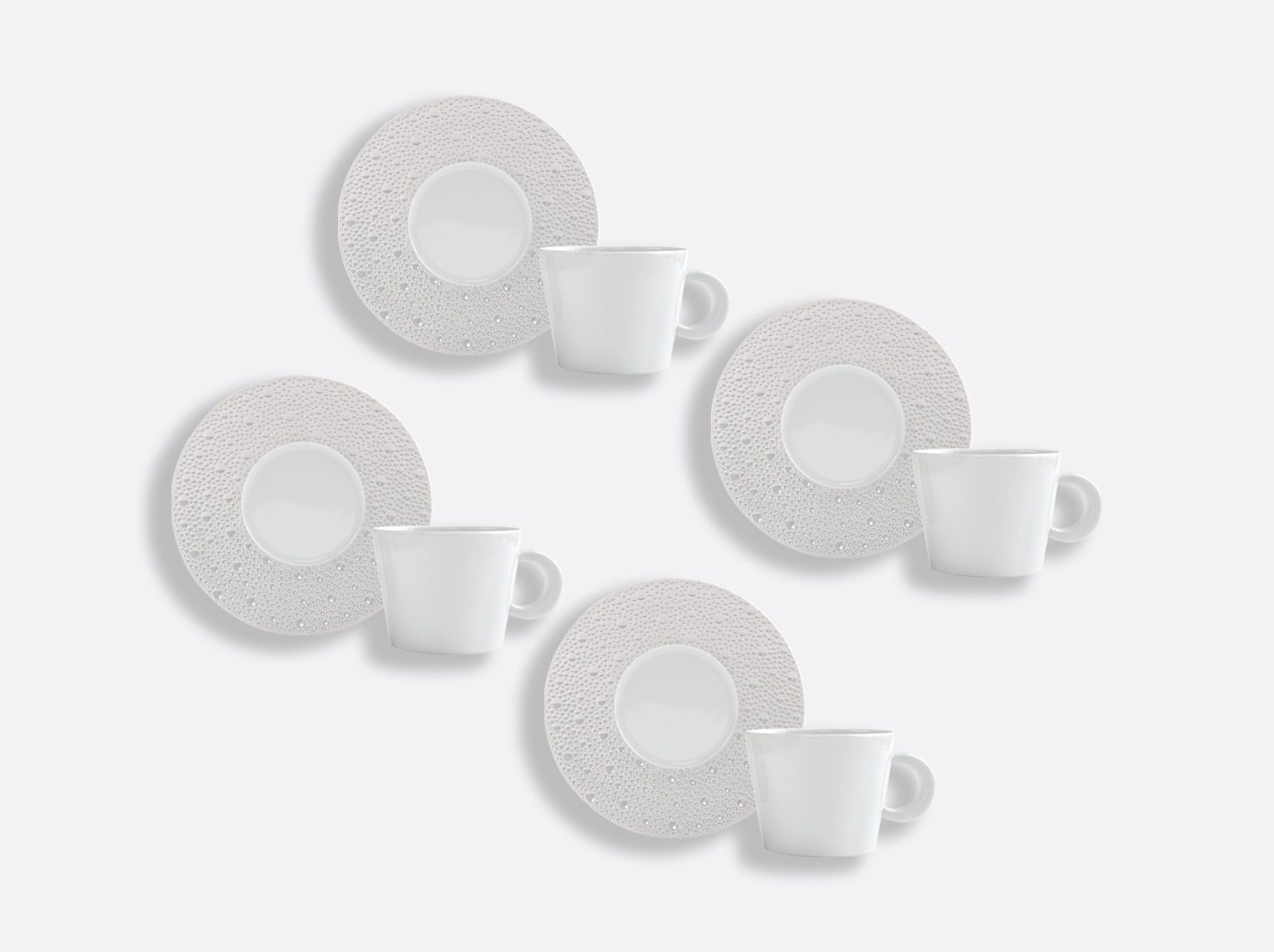 Bernardaud - Bộ cốc và đĩa ÉCUME PERLE 170ml