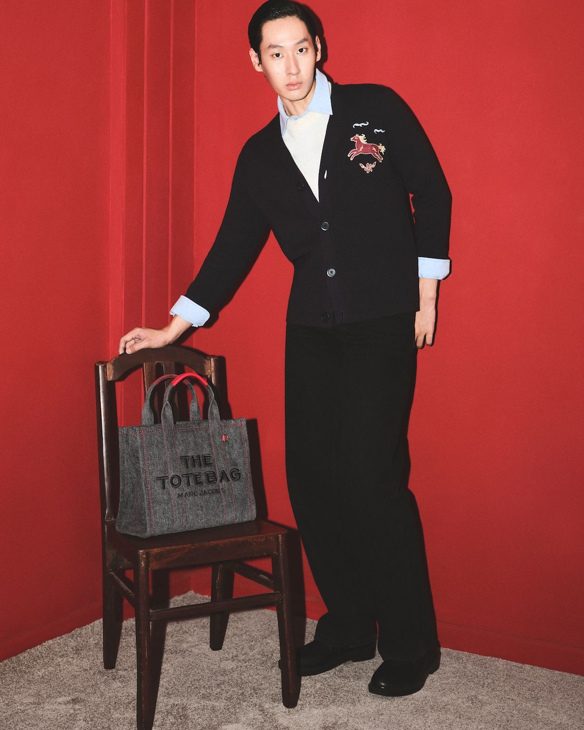 Sandro - Áo khoác cardigan dài tay Embroidered Horse
