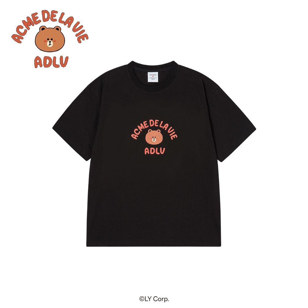 Áo thun BEAR DOLL HUG BROWN LINE FRIENDS Đen