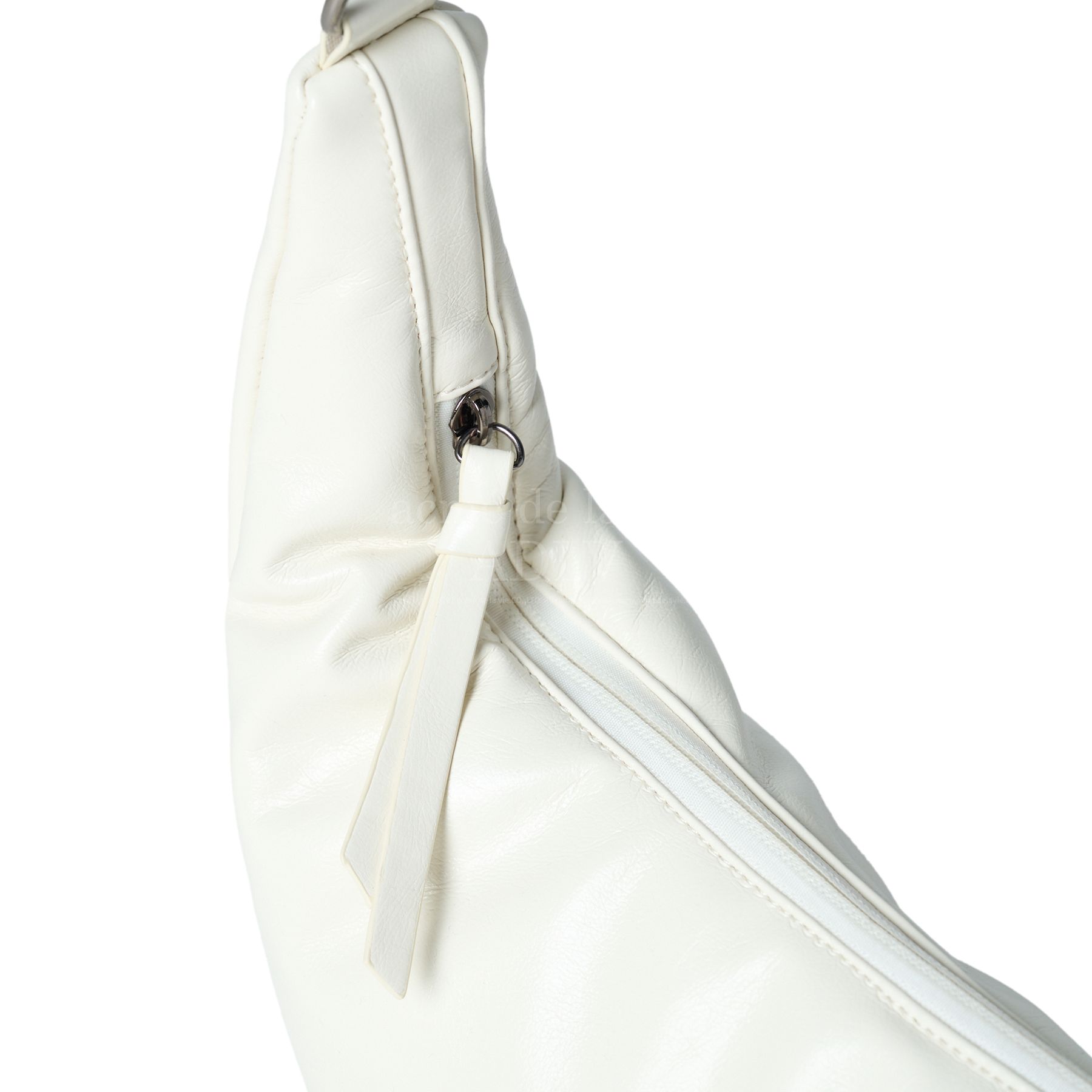 ADLV - Túi Đeo Chéo Glossy Vegan Leather Basic Logo Trằng Ngà