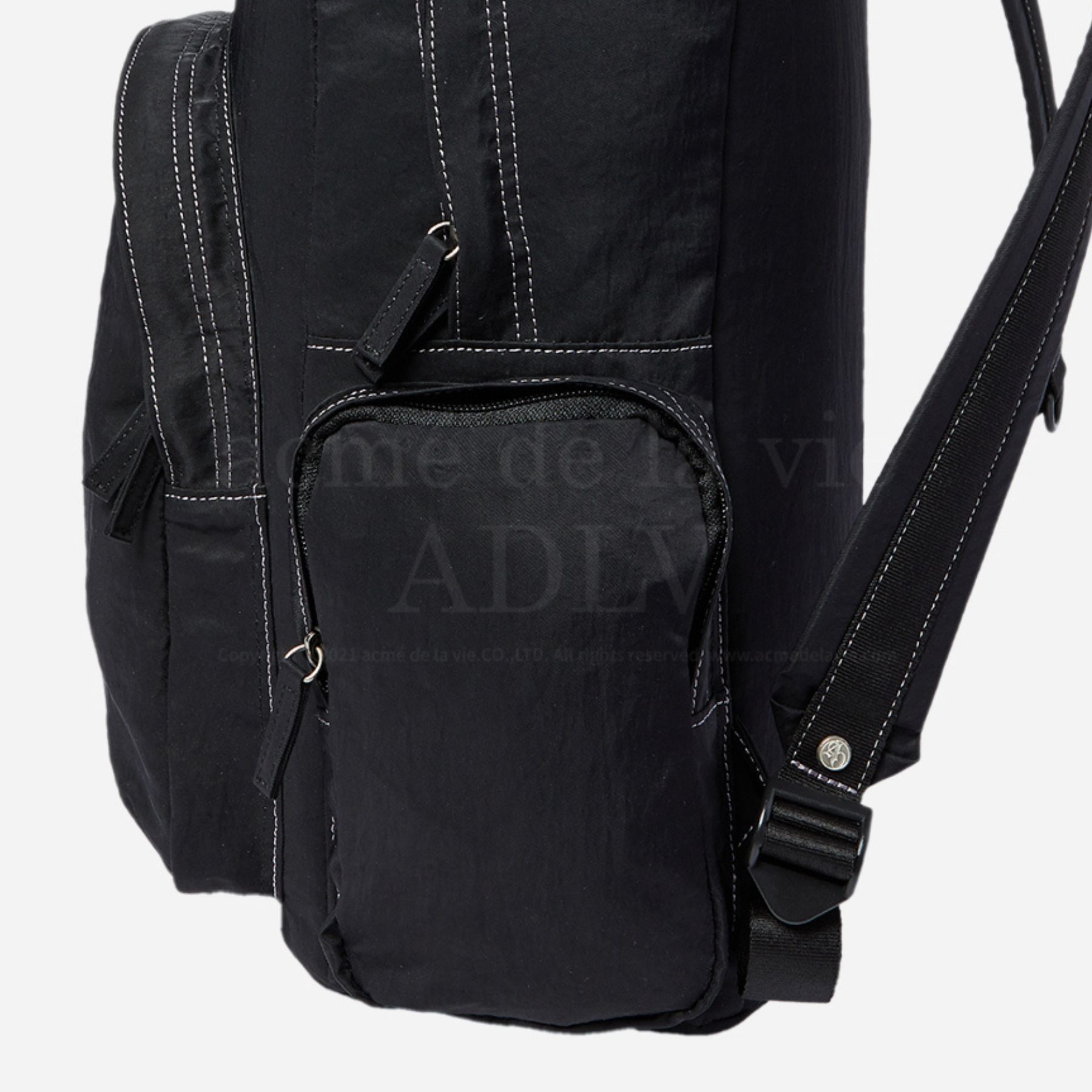 ADLV - Balo Basic Logo Stitck Nylon Đen