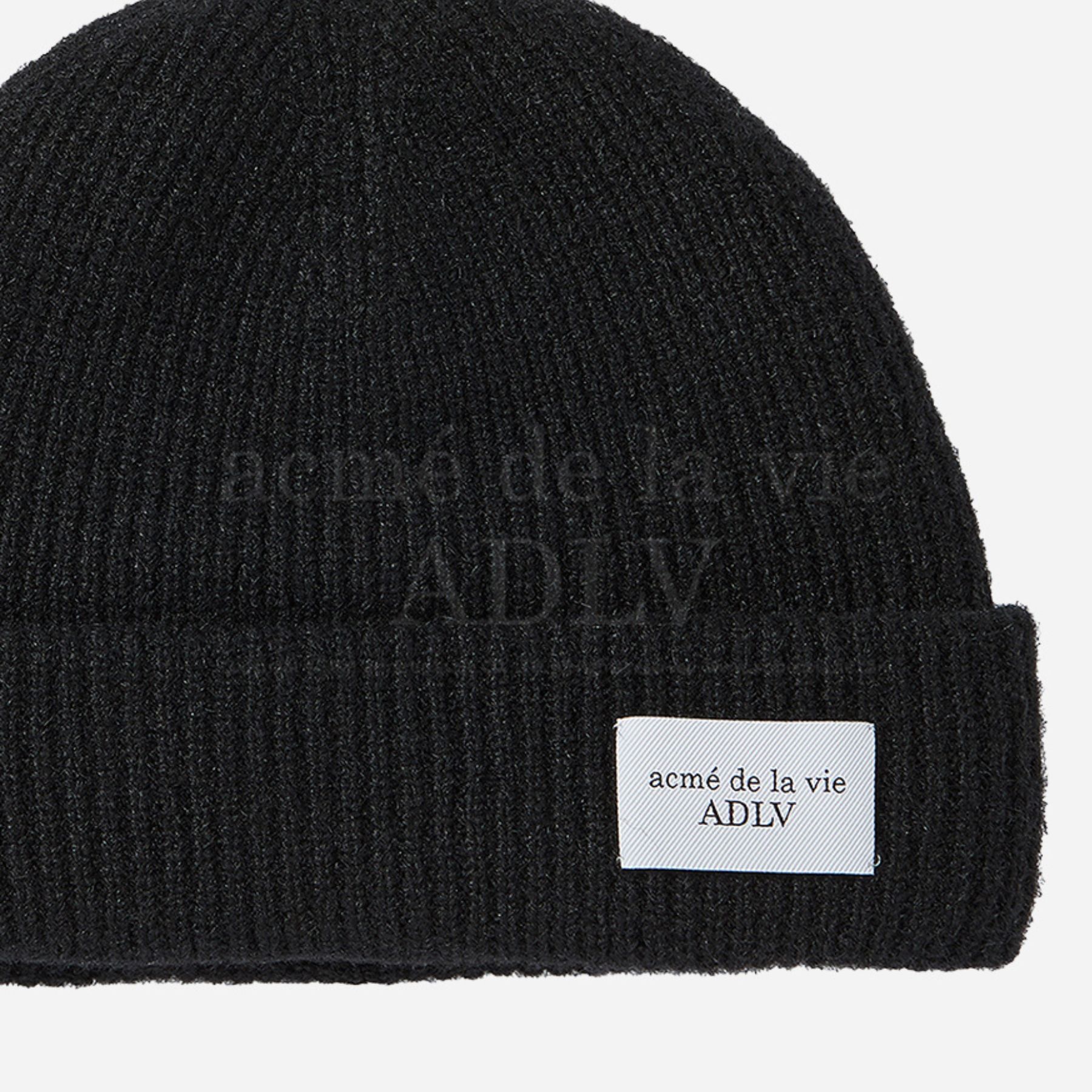 ADLV - Mũ Beanie Basic Logo Label Point Đen