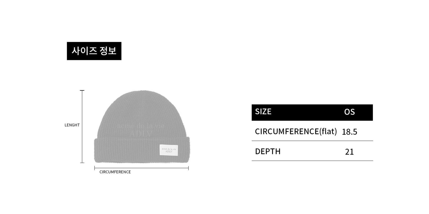 ADLV - Mũ Beanie Basic Logo Label Point Đen