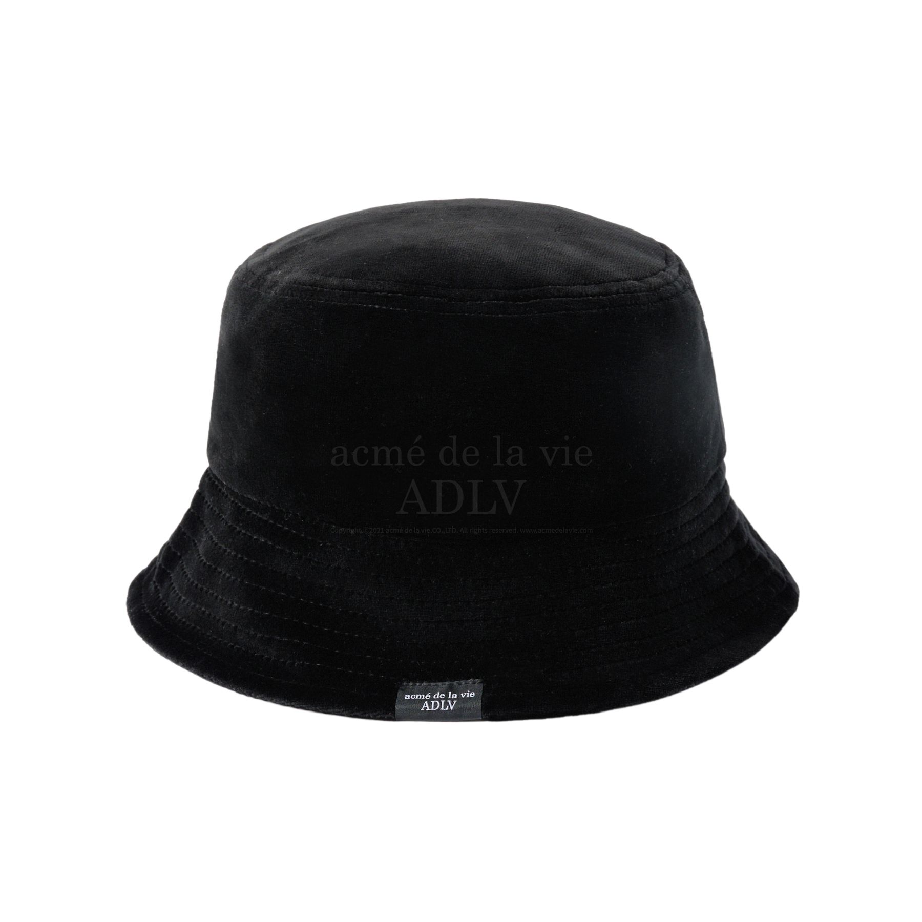 ADLV - Mũ Bucket Basic Logo Velour Đen