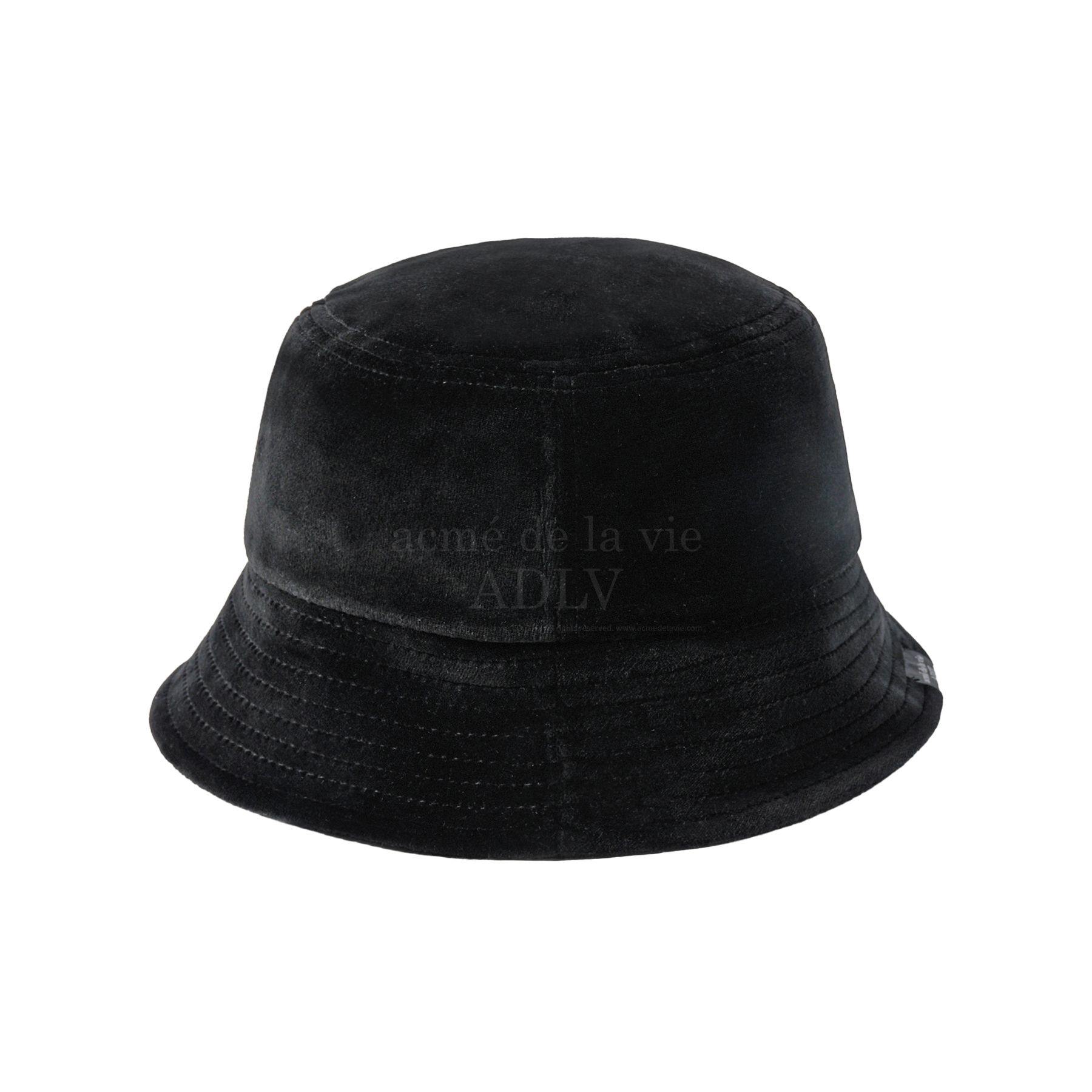 ADLV - Mũ Bucket Basic Logo Velour Đen